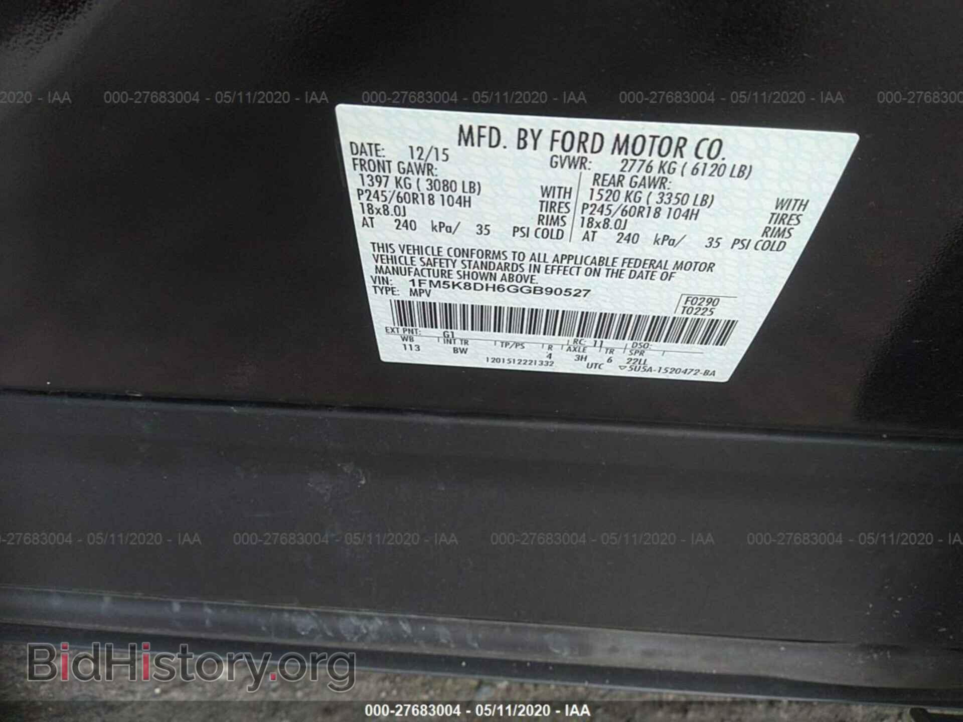 2016 FORD EXPLORER - VIN: 1FM5K8DH6GGB90527 - Photo 9