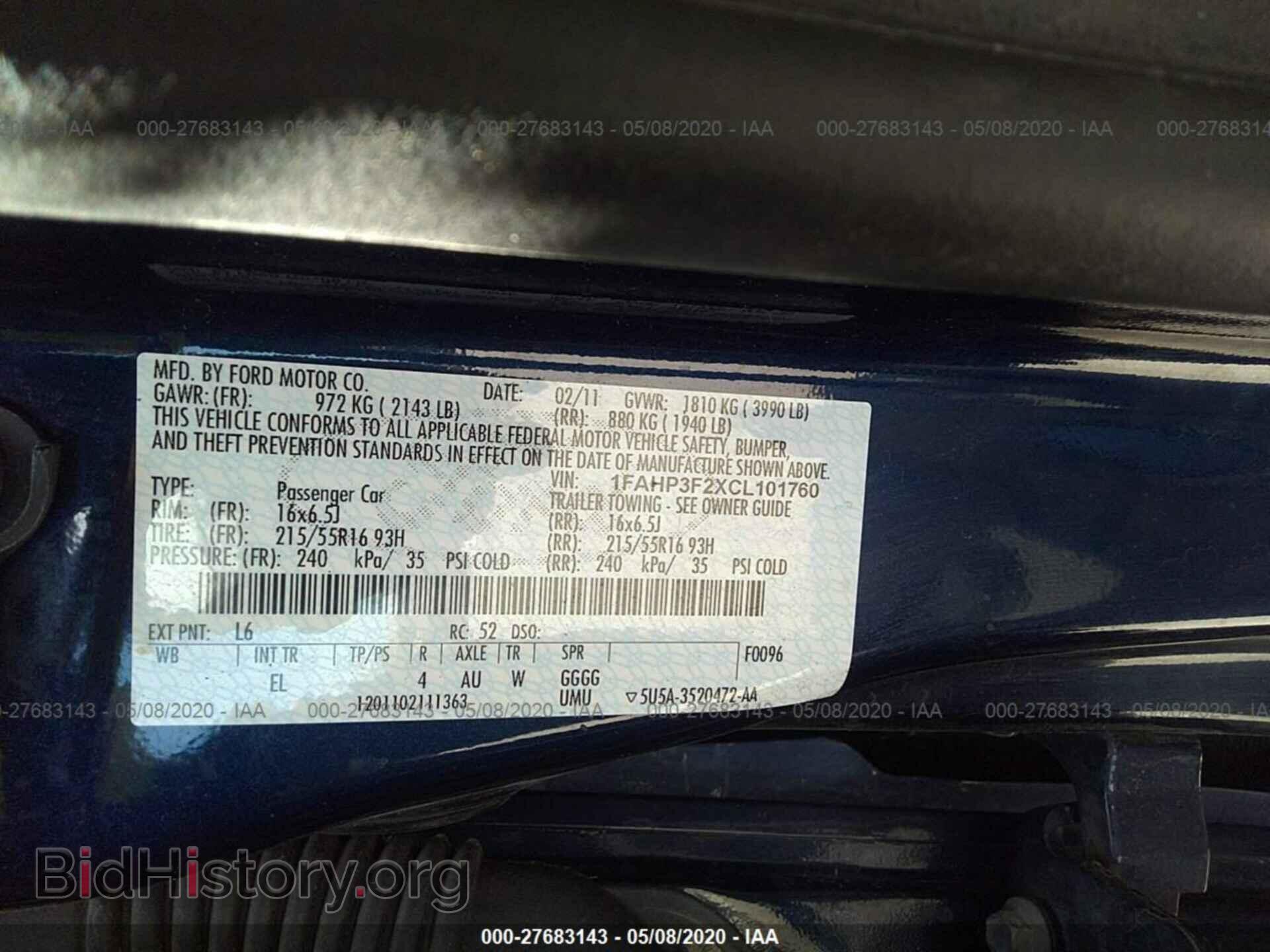 2012 FORD FOCUS - VIN: 1FAHP3F2XCL101760 - Фото 9
