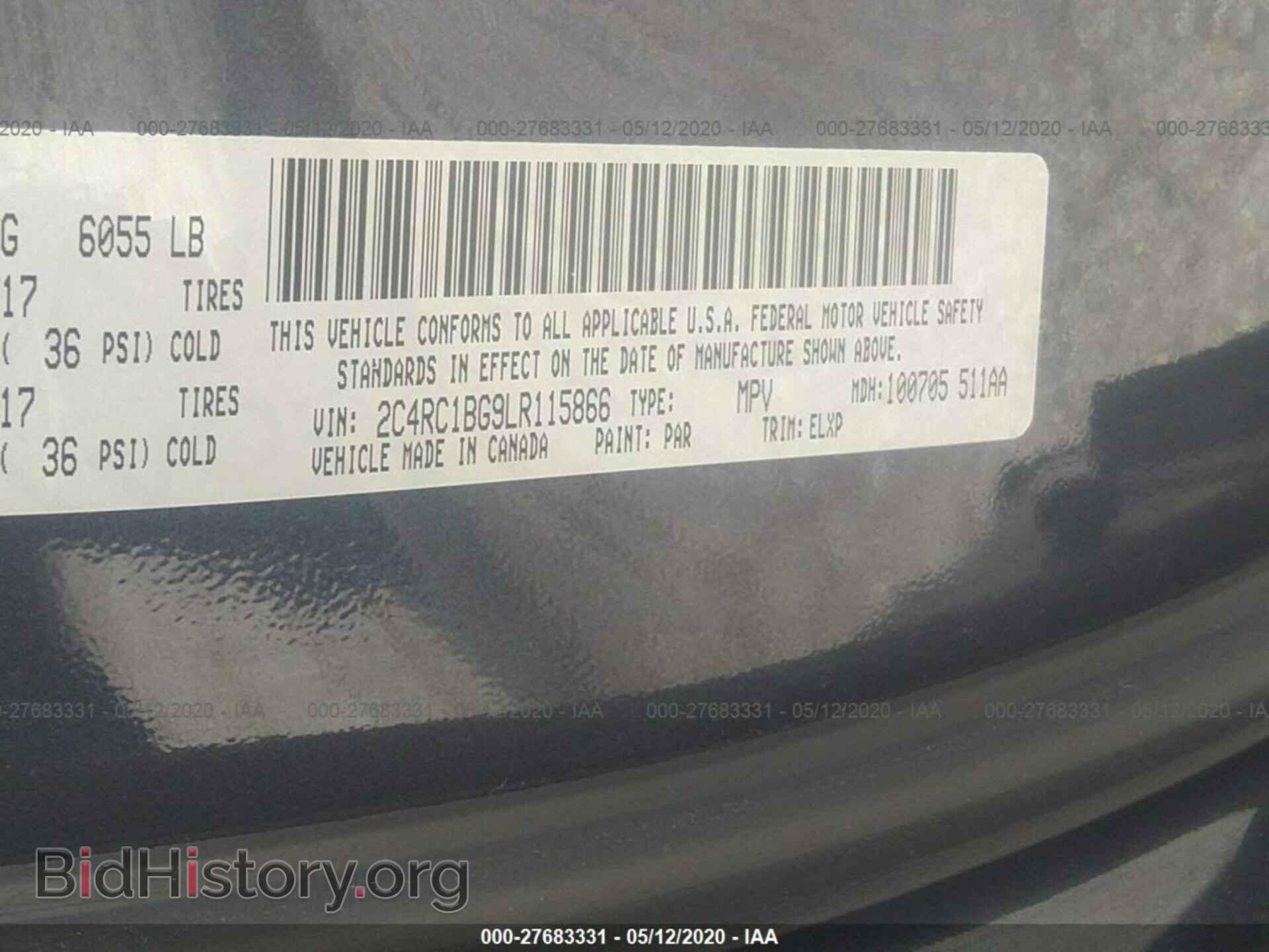 2020 CHRYSLER PACIFICA - VIN: 2C4RC1BG9LR115866 - Фото 9