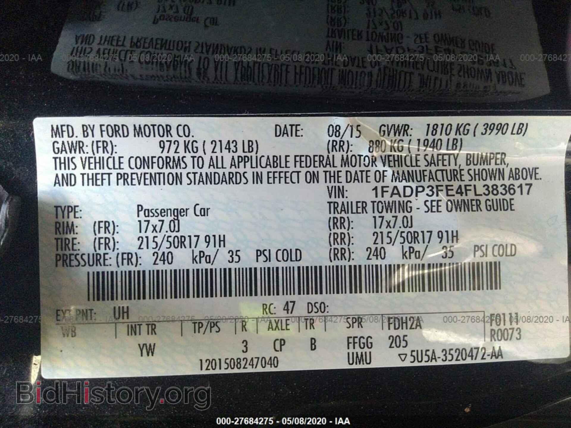 2015 FORD FOCUS - VIN: 1FADP3FE4FL383617 - Фото 9