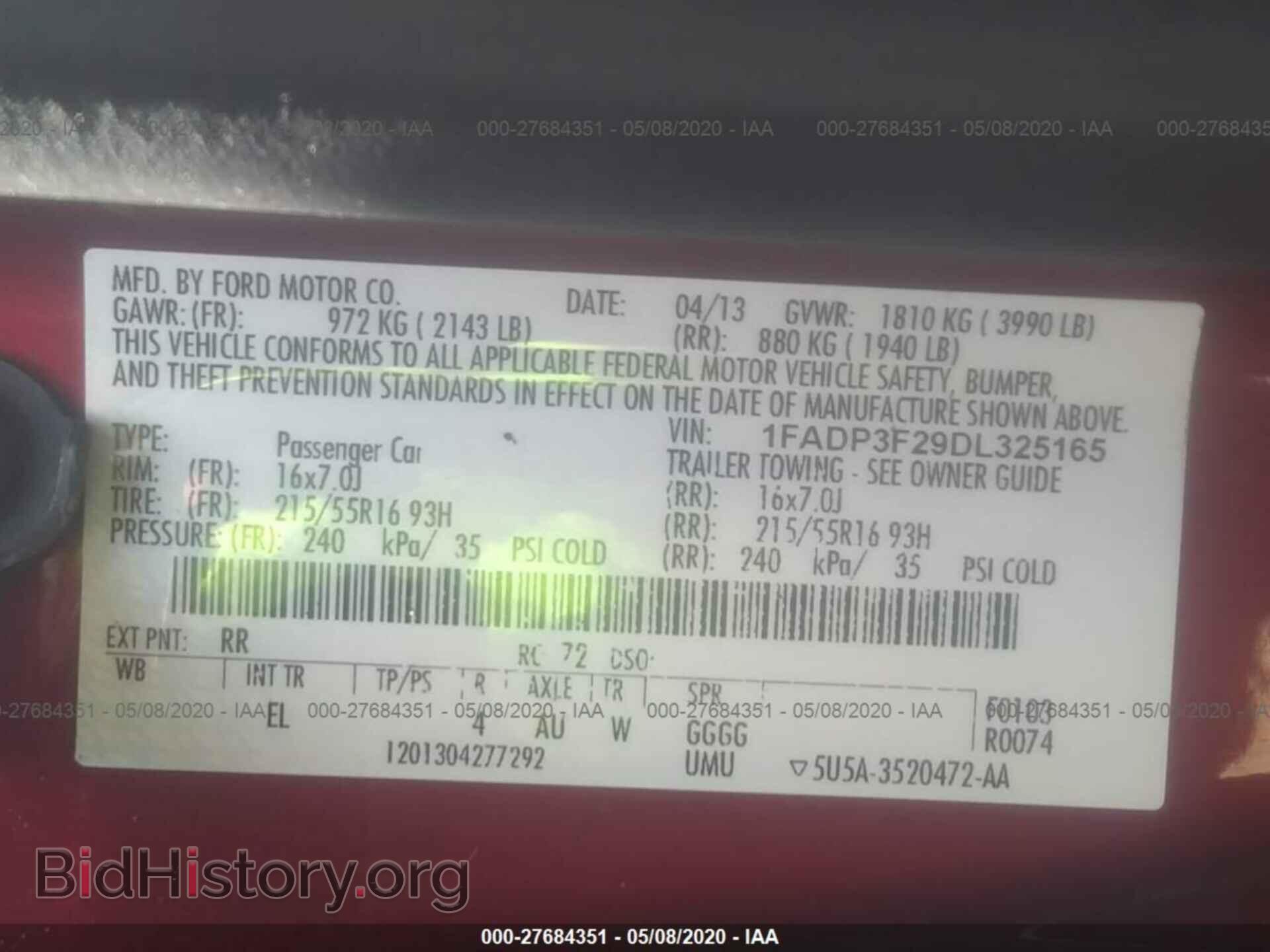 2013 FORD FOCUS - VIN: 1FADP3F29DL325165 - Photo 9