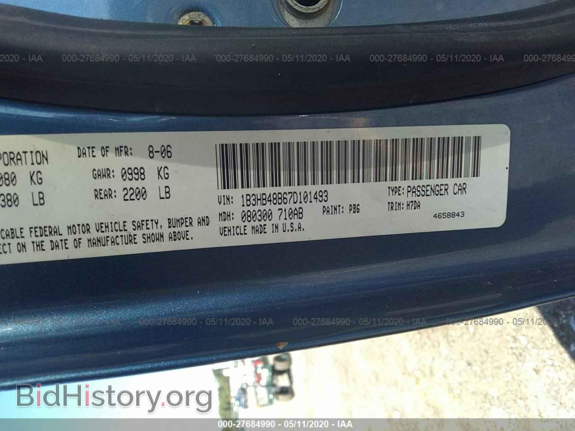 2007 DODGE CALIBER - VIN: 1B3HB48B67D101493 - Photo 9