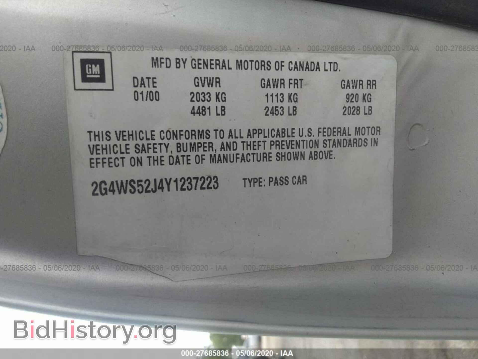 2000 BUICK CENTURY - VIN: 2G4WS52J4Y1237223 - Photo 9