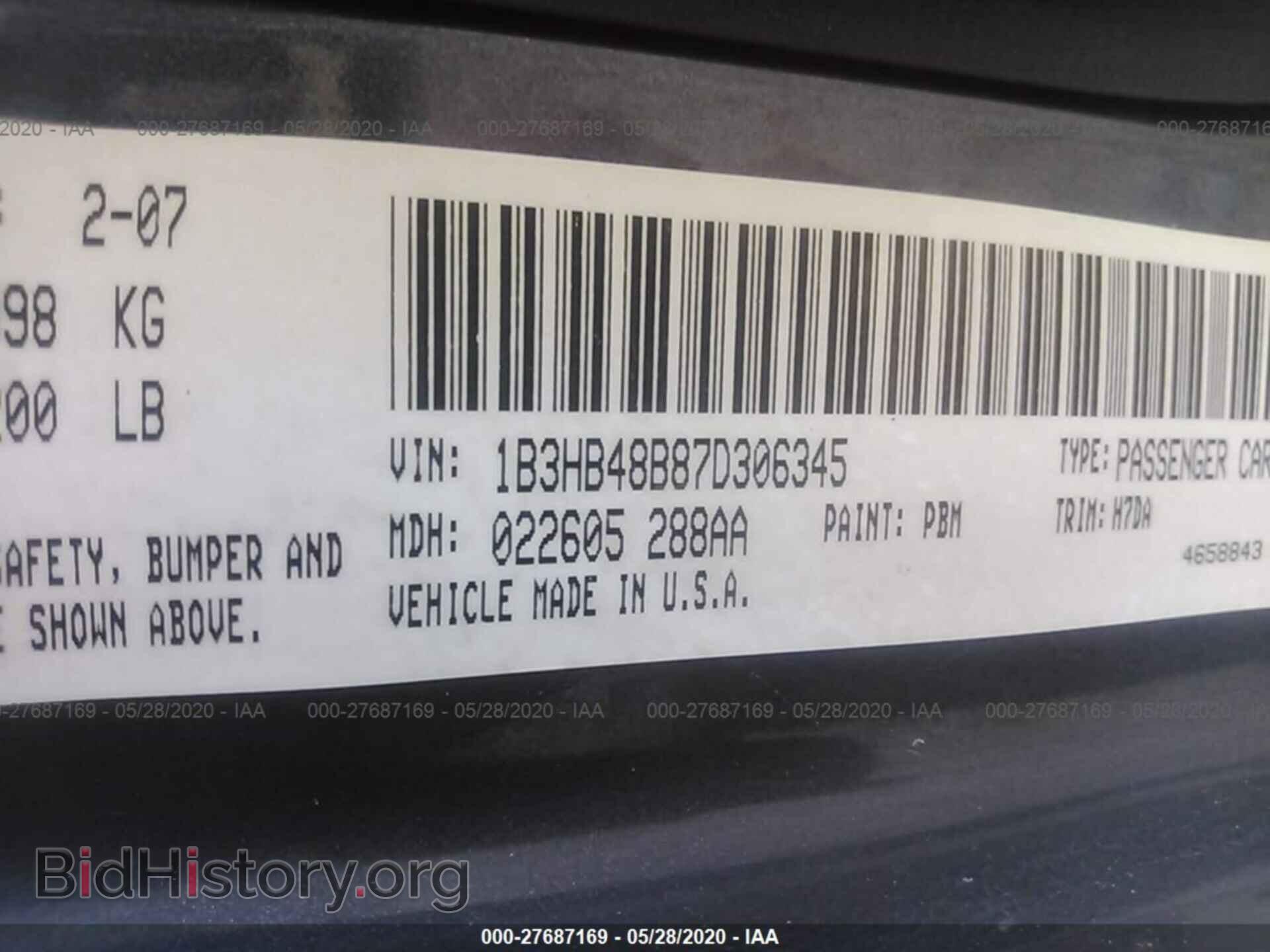 2007 DODGE CALIBER - VIN: 1B3HB48B87D306345 - Фото 9
