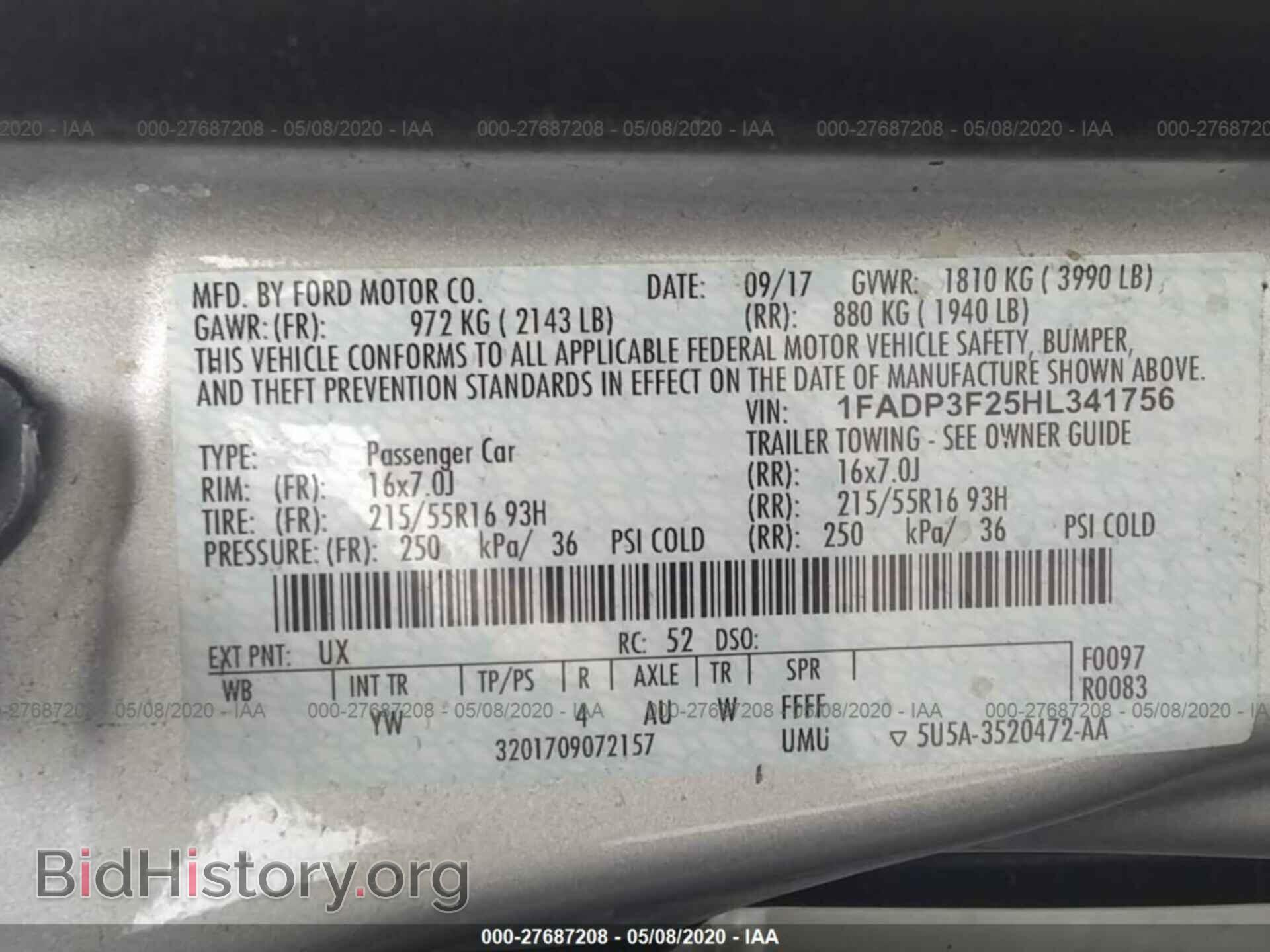 2017 FORD FOCUS - VIN: 1FADP3F25HL341756 - Photo 9
