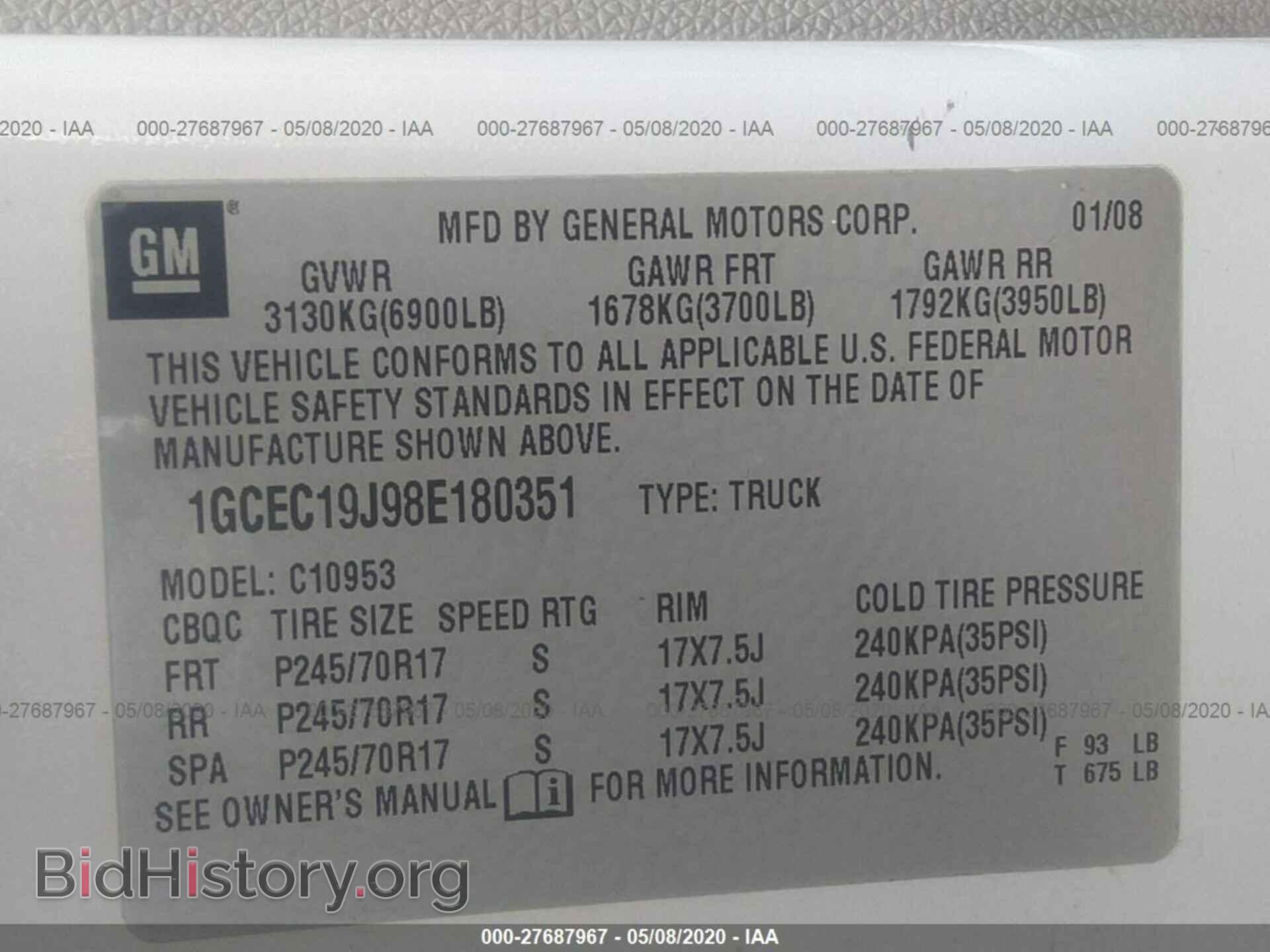 2008 CHEVROLET SILVERADO - VIN: 1GCEC19J98E180351 - Photo 9