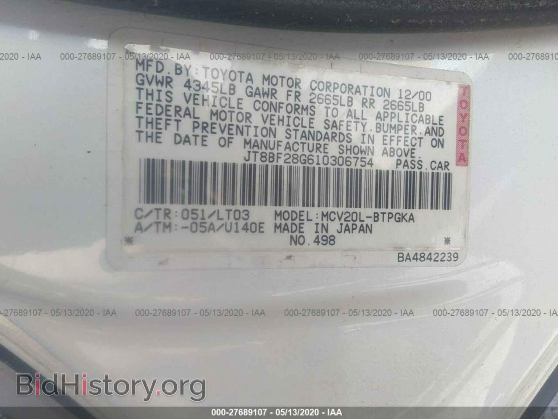 2001 LEXUS ES - VIN: JT8BF28G610306754 - Photo 9