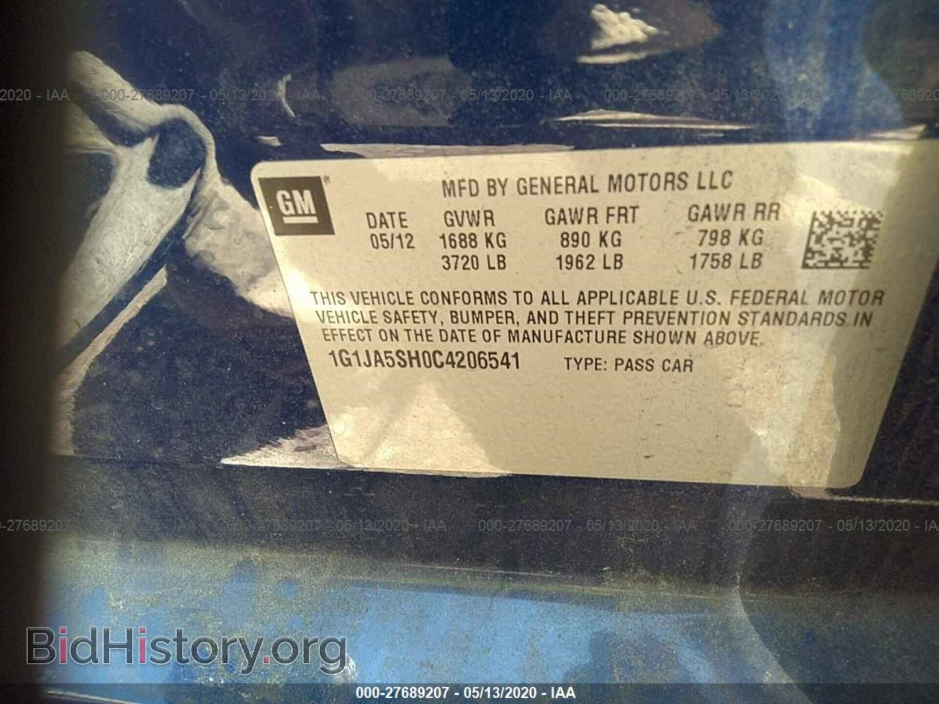 2012 CHEVROLET SONIC - VIN: 1G1JA5SH0C4206541 - Фото 9
