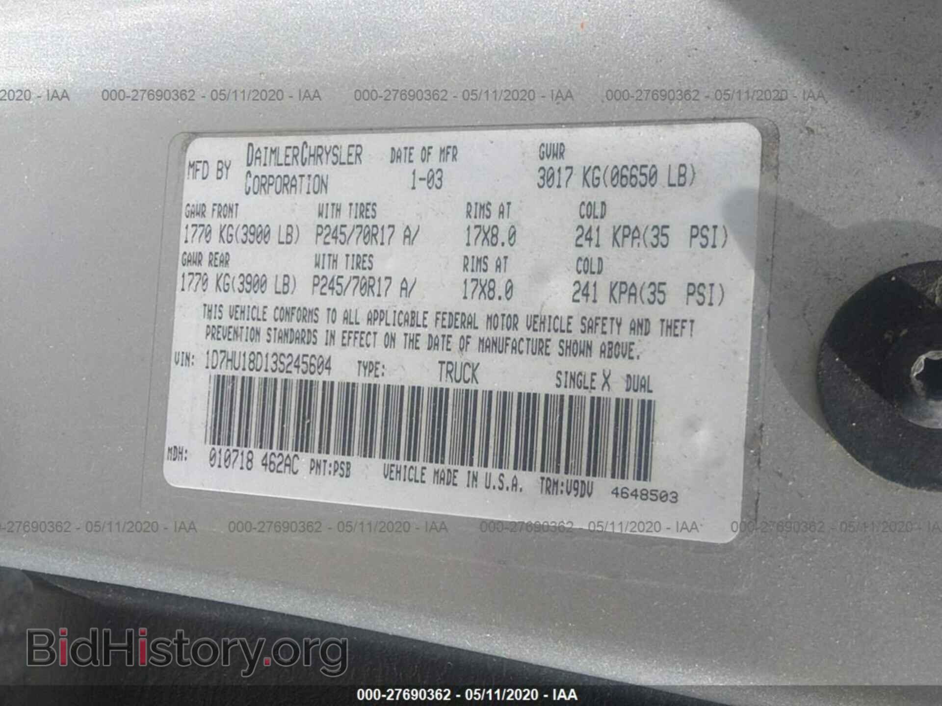 2003 DODGE RAM 1500 - VIN: 1D7HU18D13S245604 - Photo 9