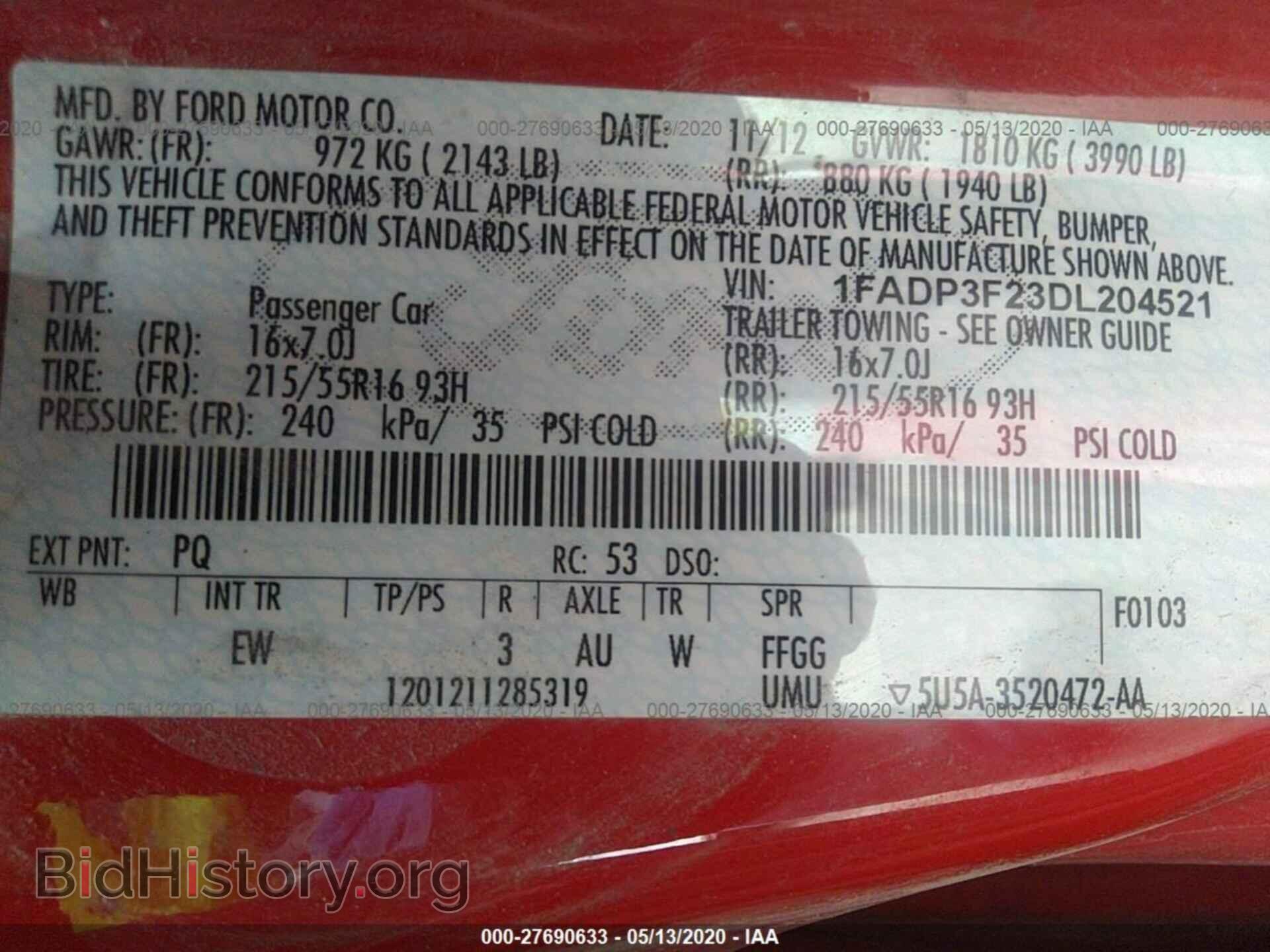 2013 FORD FOCUS - VIN: 1FADP3F23DL204521 - Photo 9