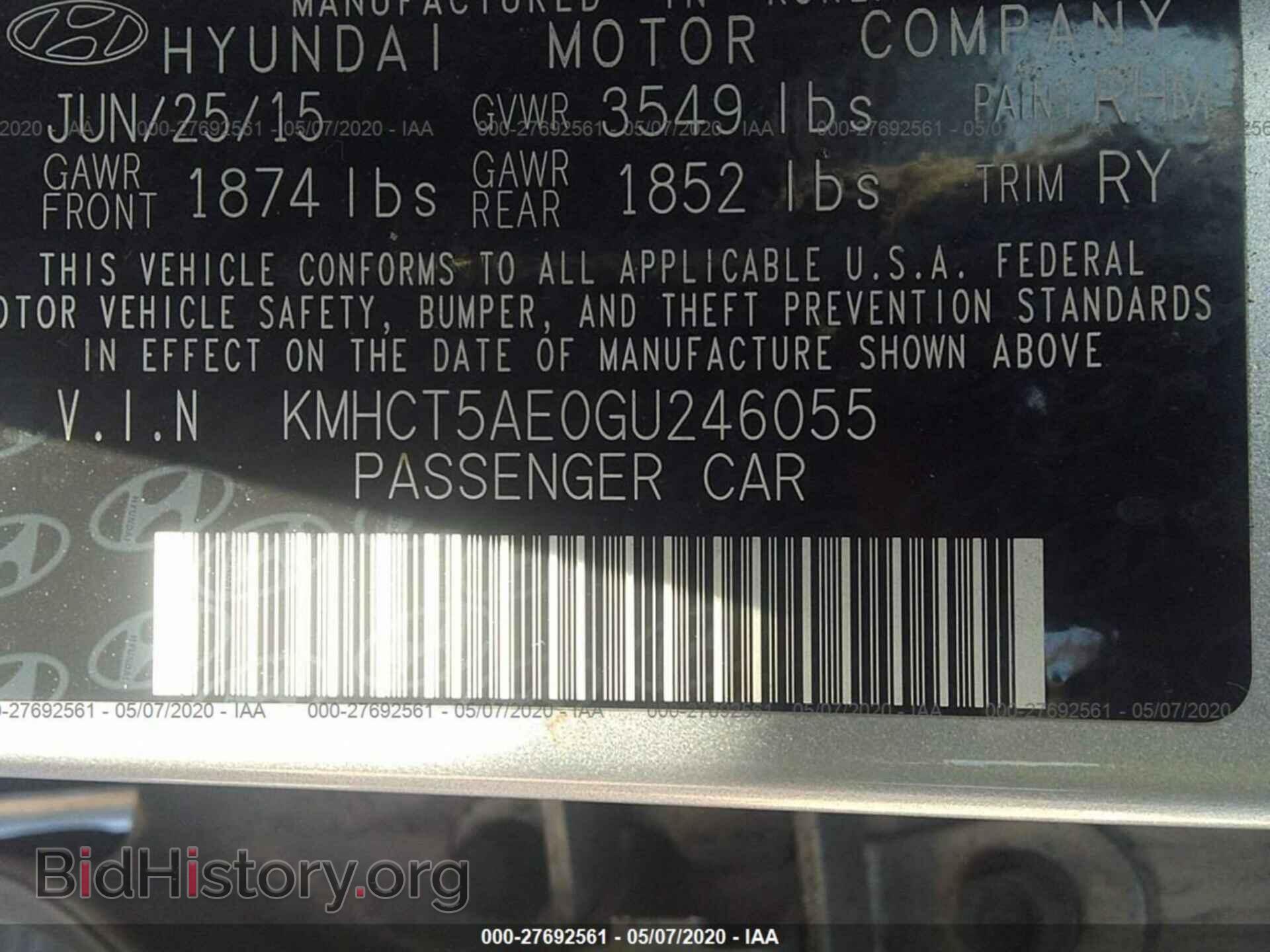 2016 HYUNDAI ACCENT - VIN: KMHCT5AE0GU246055 - Фото 9