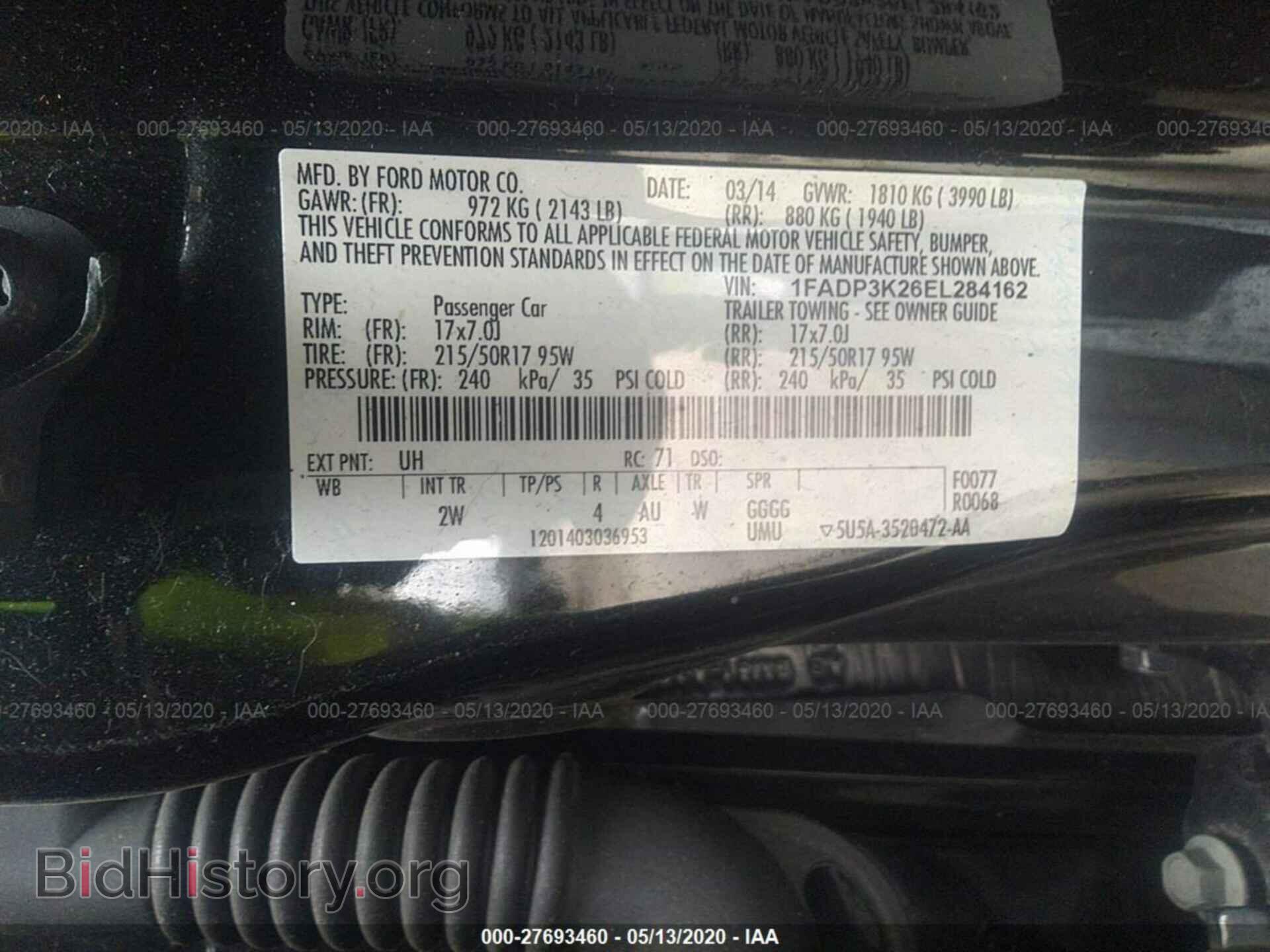 2014 FORD FOCUS - VIN: 1FADP3K26EL284162 - Фото 9