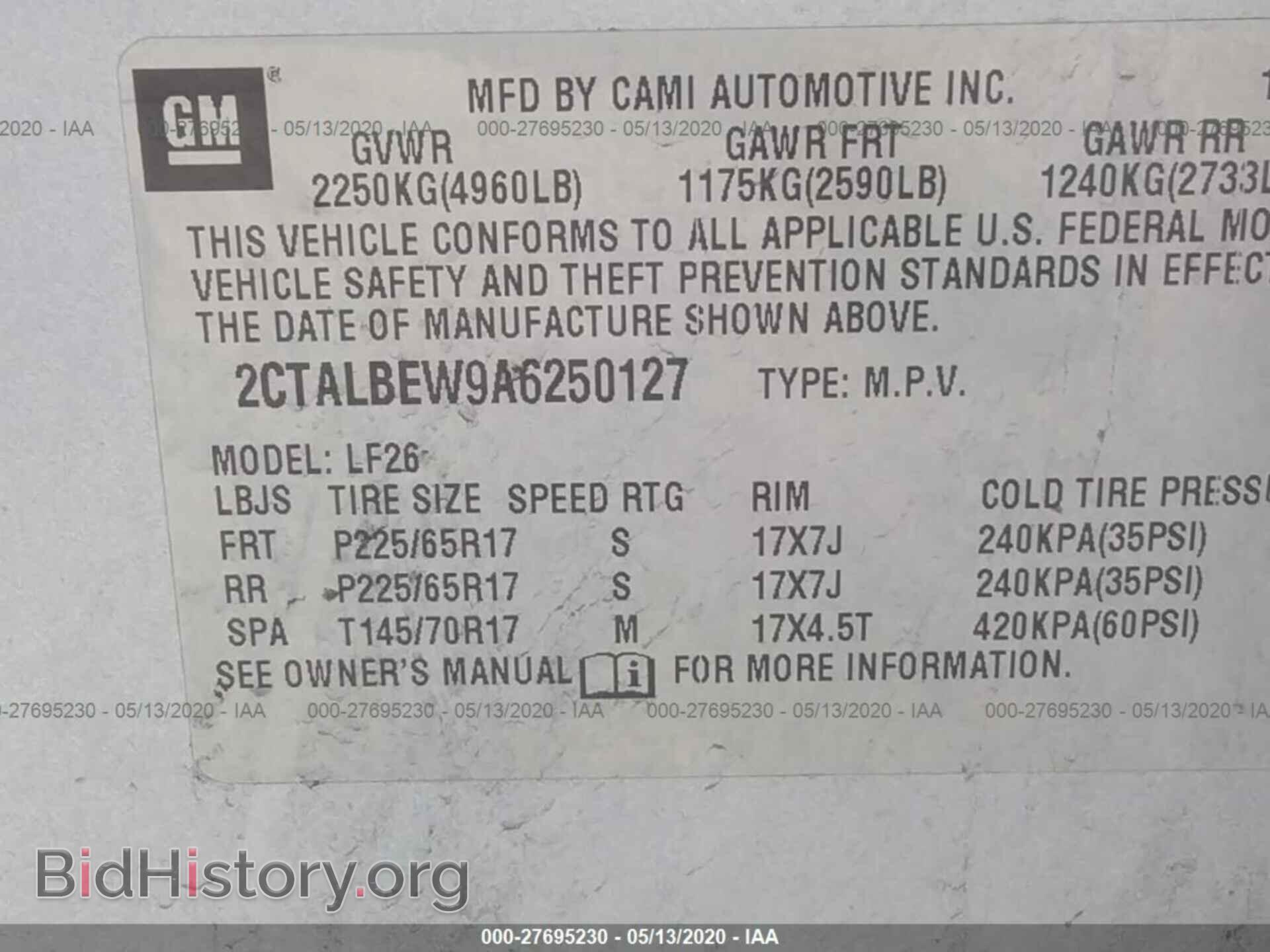 2010 GMC TERRAIN - VIN: 2CTALBEW9A6250127 - Photo 9