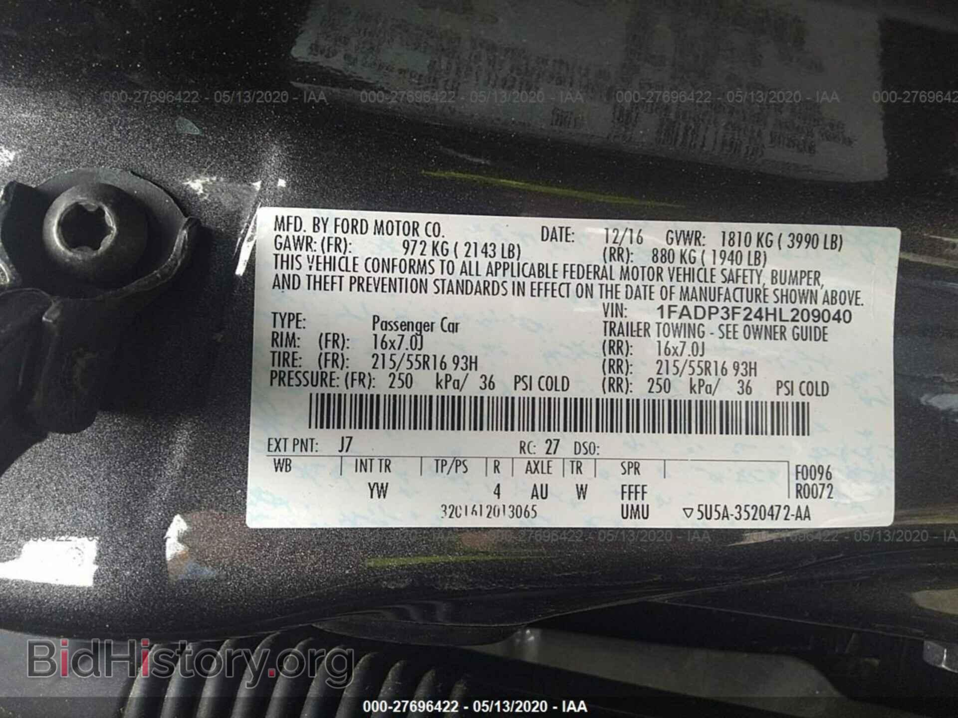 2017 FORD FOCUS - VIN: 1FADP3F24HL209040 - Photo 9