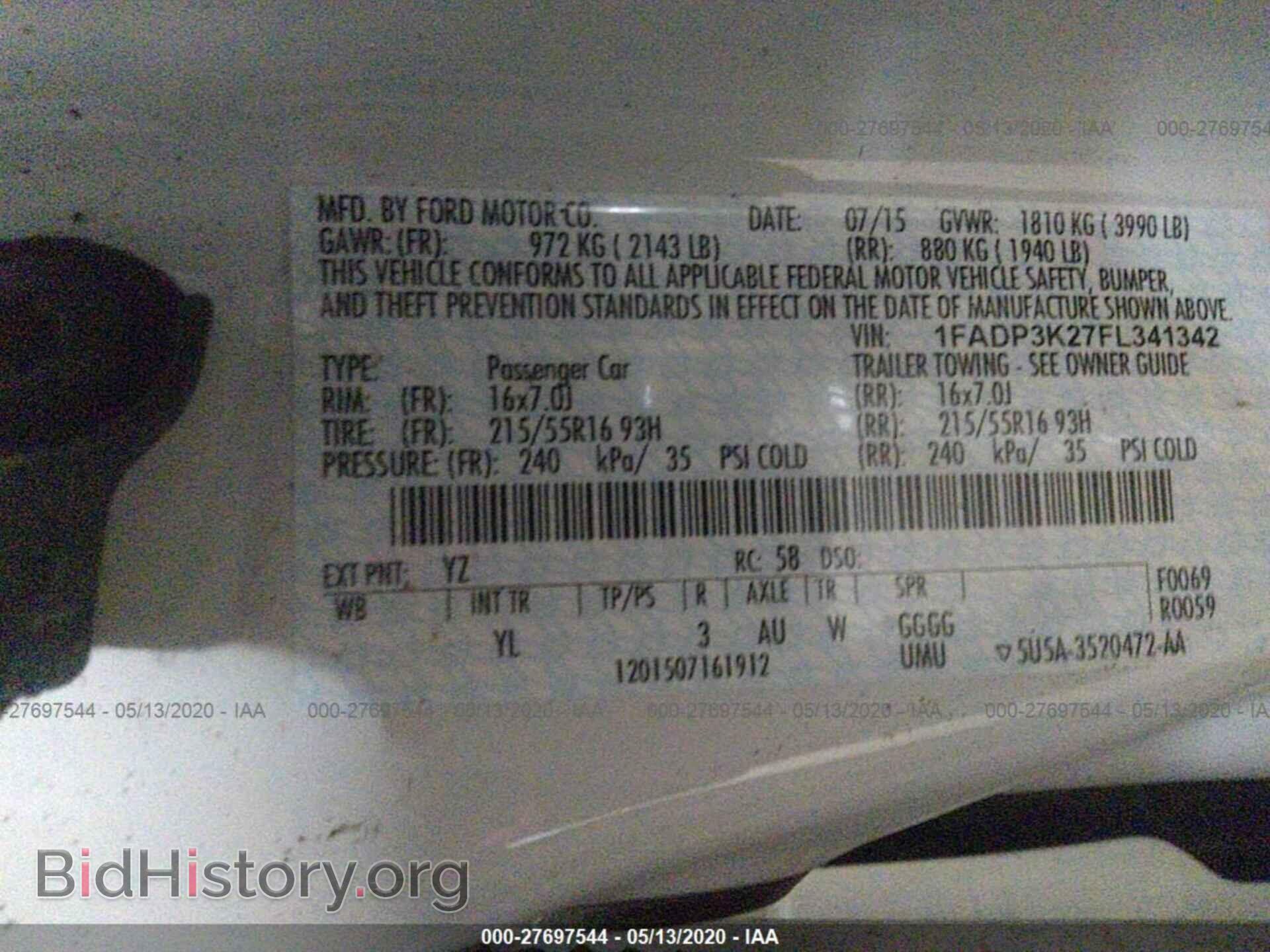 2015 FORD FOCUS - VIN: 1FADP3K27FL341342 - Фото 9