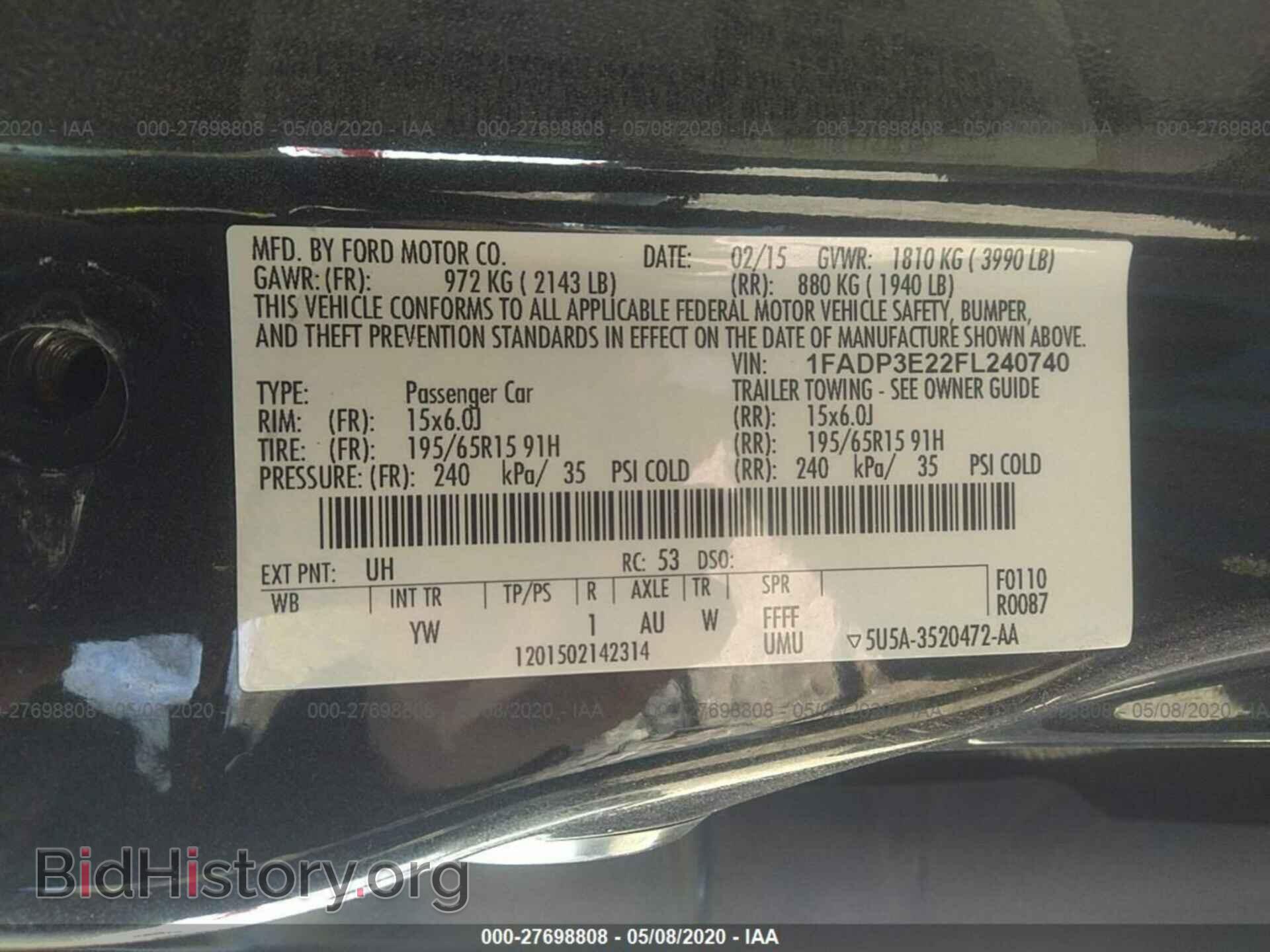 2015 FORD FOCUS - VIN: 1FADP3E22FL240740 - Photo 9