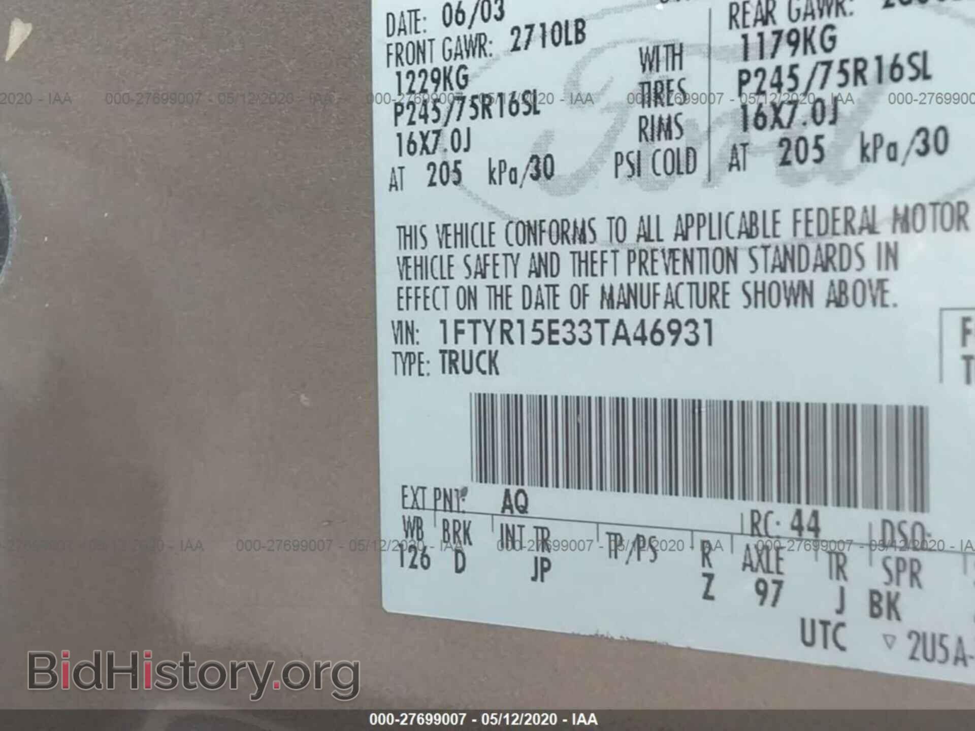 2003 FORD RANGER - VIN: 1FTYR15E33TA46931 - Фото 9