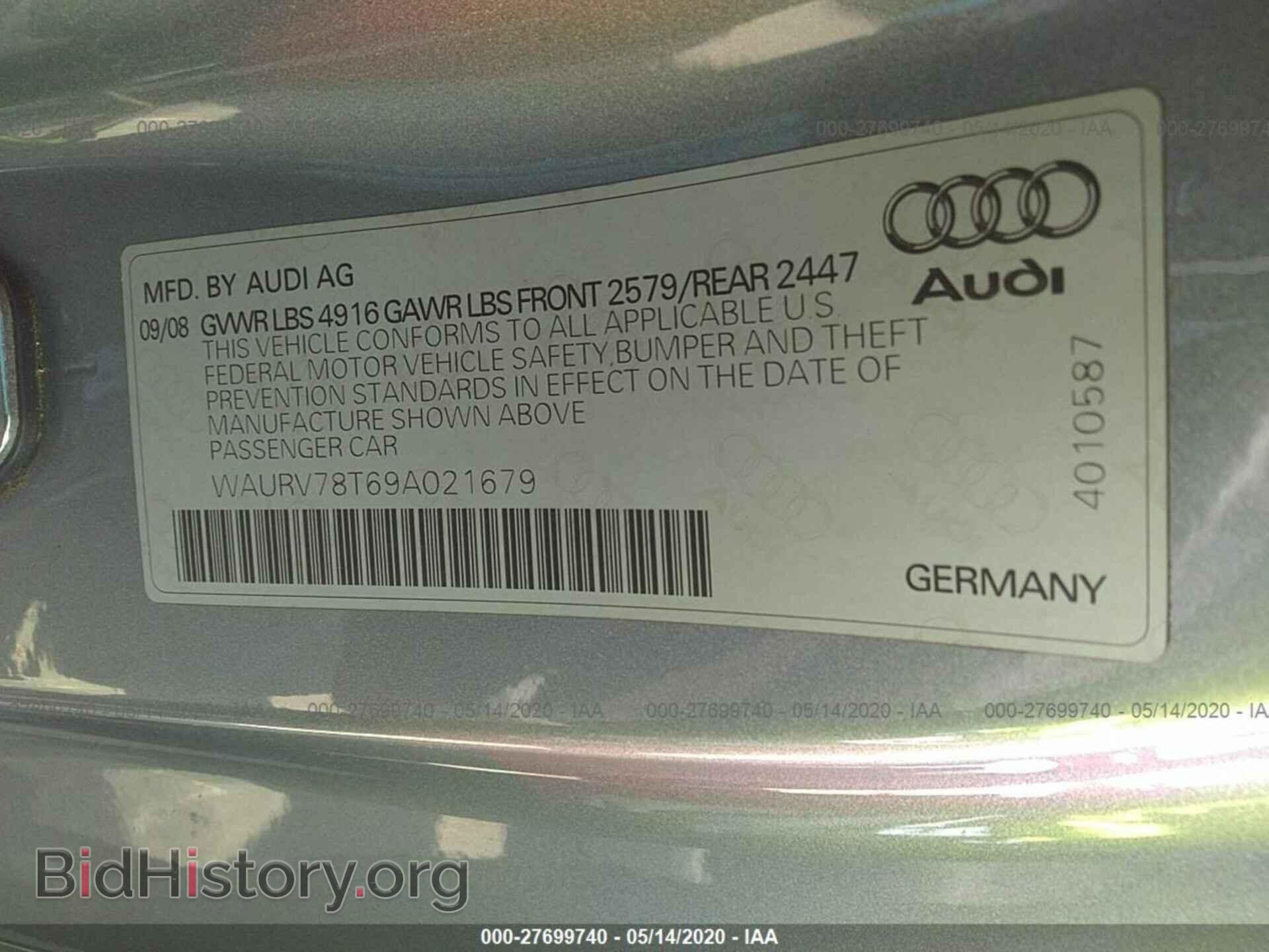 2009 AUDI S5 - VIN: WAURV78T69A021679 - Фото 9
