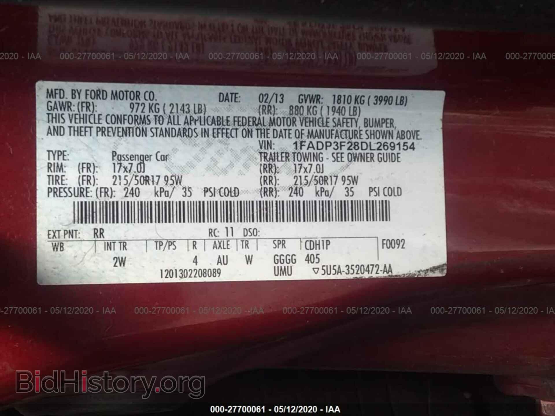 2013 FORD FOCUS - VIN: 1FADP3F28DL269154 - Photo 9