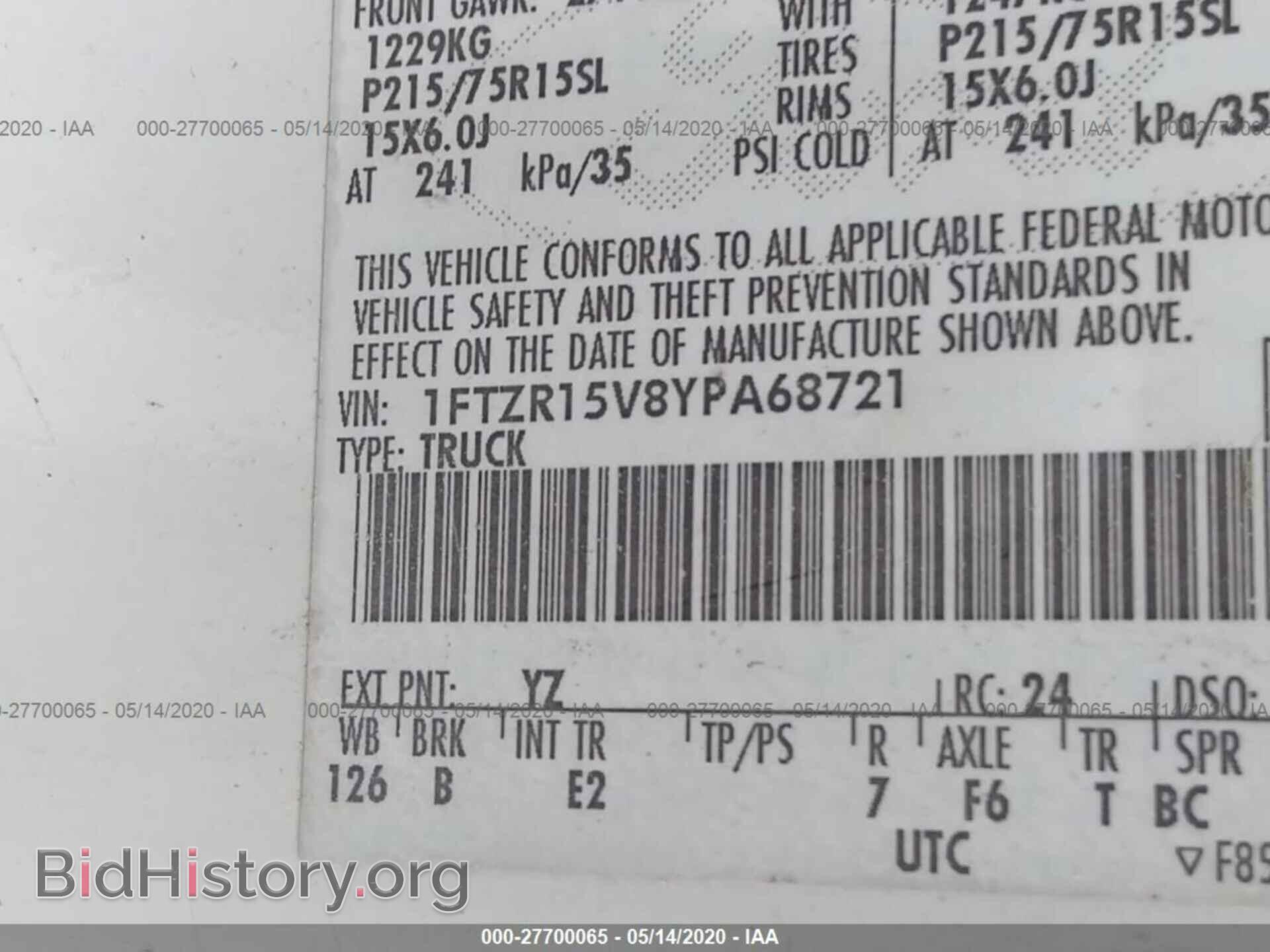 2000 FORD RANGER - VIN: 1FTZR15V8YPA68721 - Photo 9