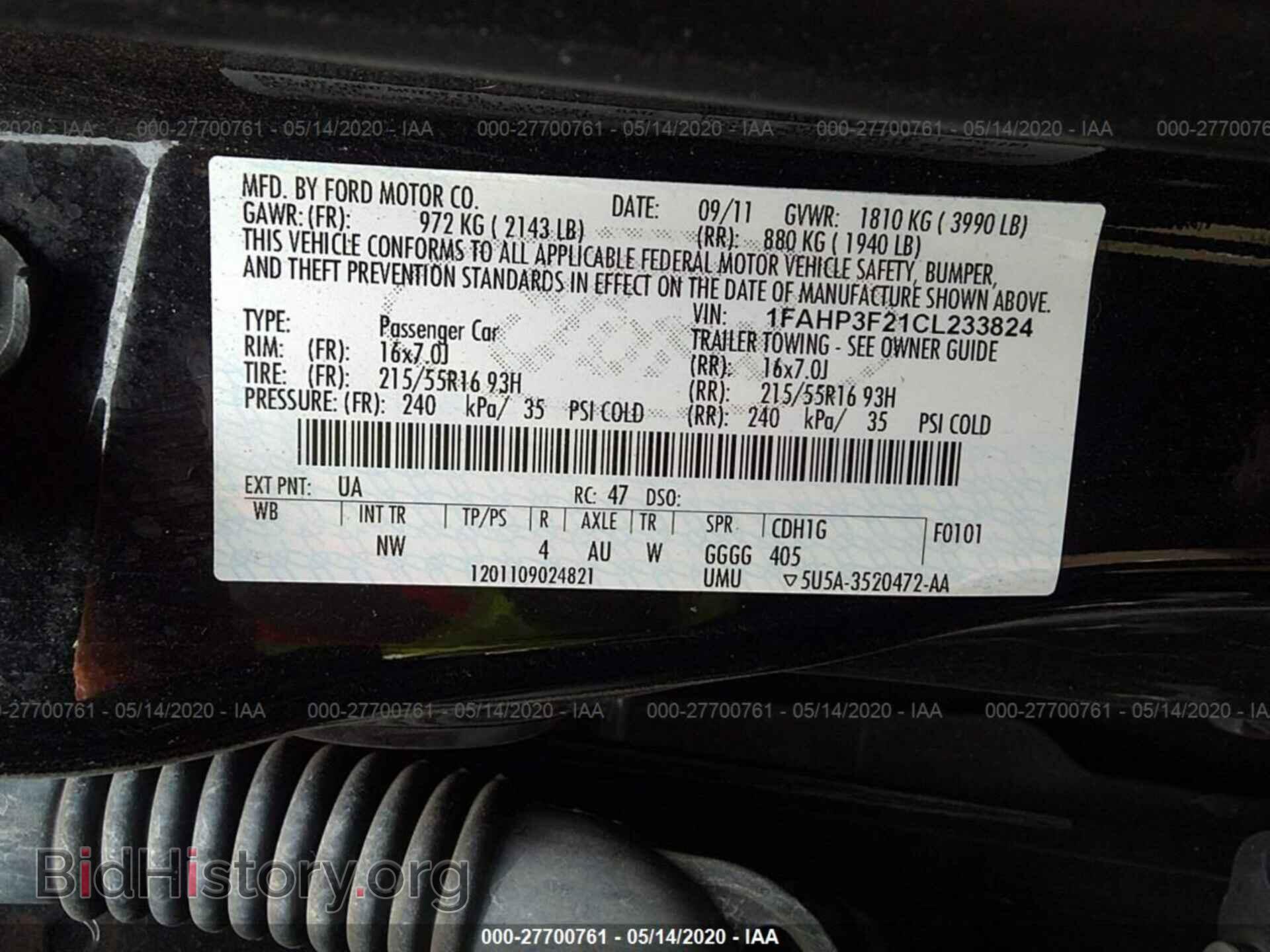 2012 FORD FOCUS - VIN: 1FAHP3F21CL233824 - Photo 9