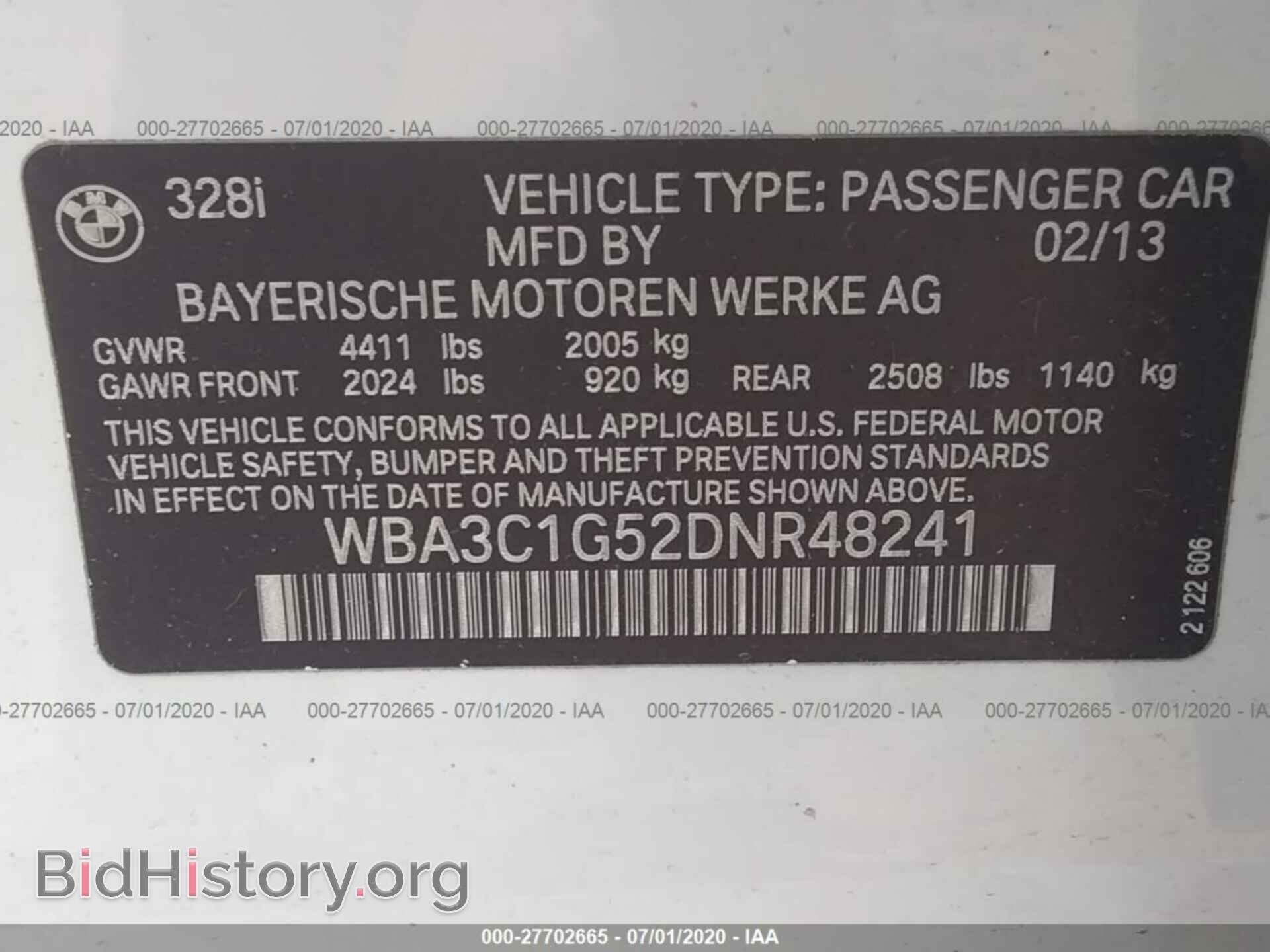 2013 BMW 3 SERIES - VIN: WBA3C1G52DNR48241 - Фото 9