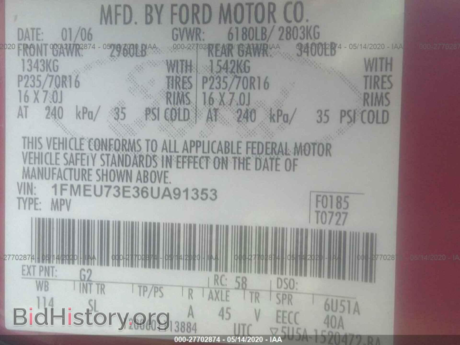 2006 FORD EXPLORER - VIN: 1FMEU73E36UA91353 - Фото 9