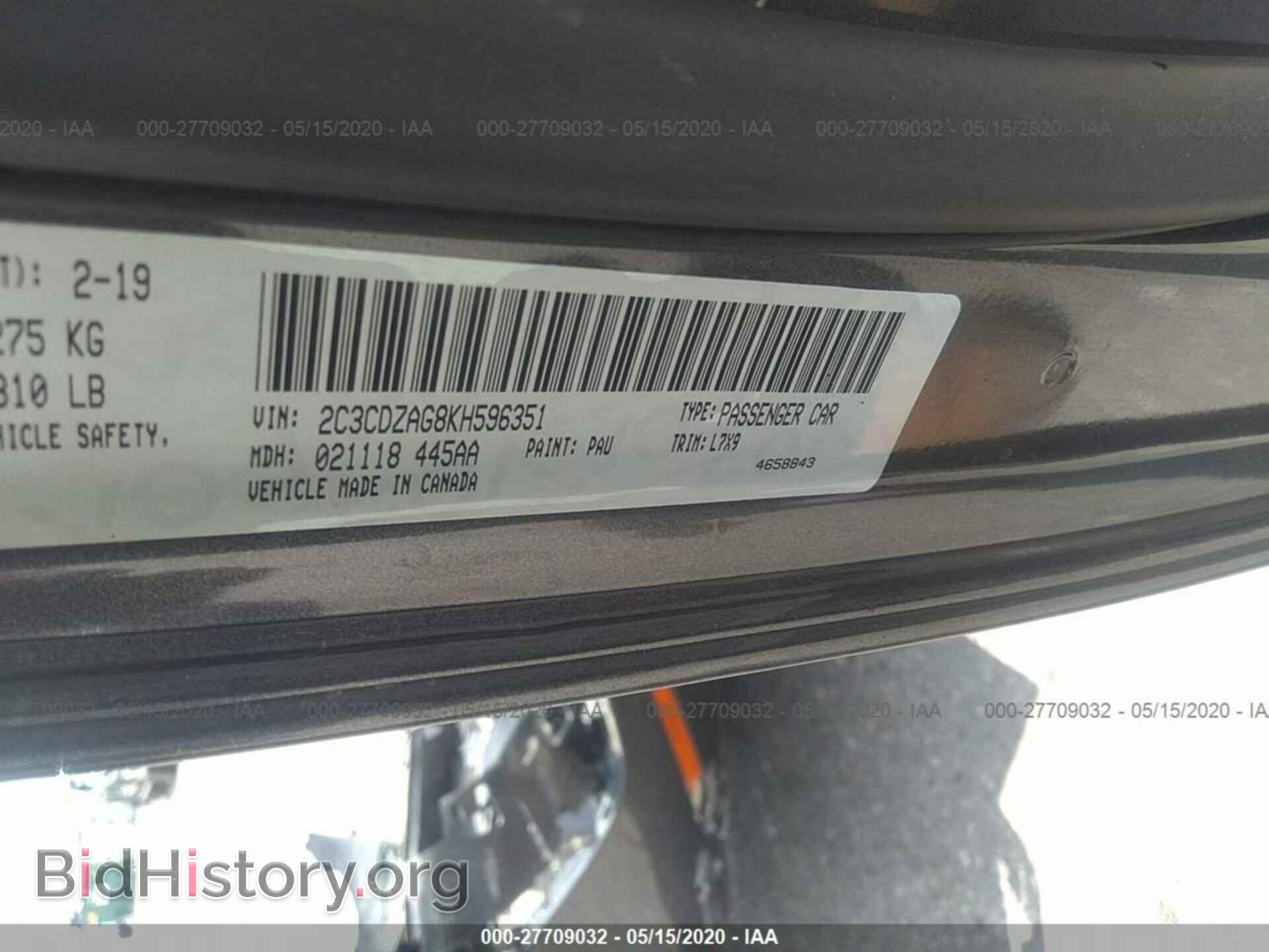 2019 DODGE CHALLENGER - VIN: 2C3CDZAG8KH596351 - Photo 9