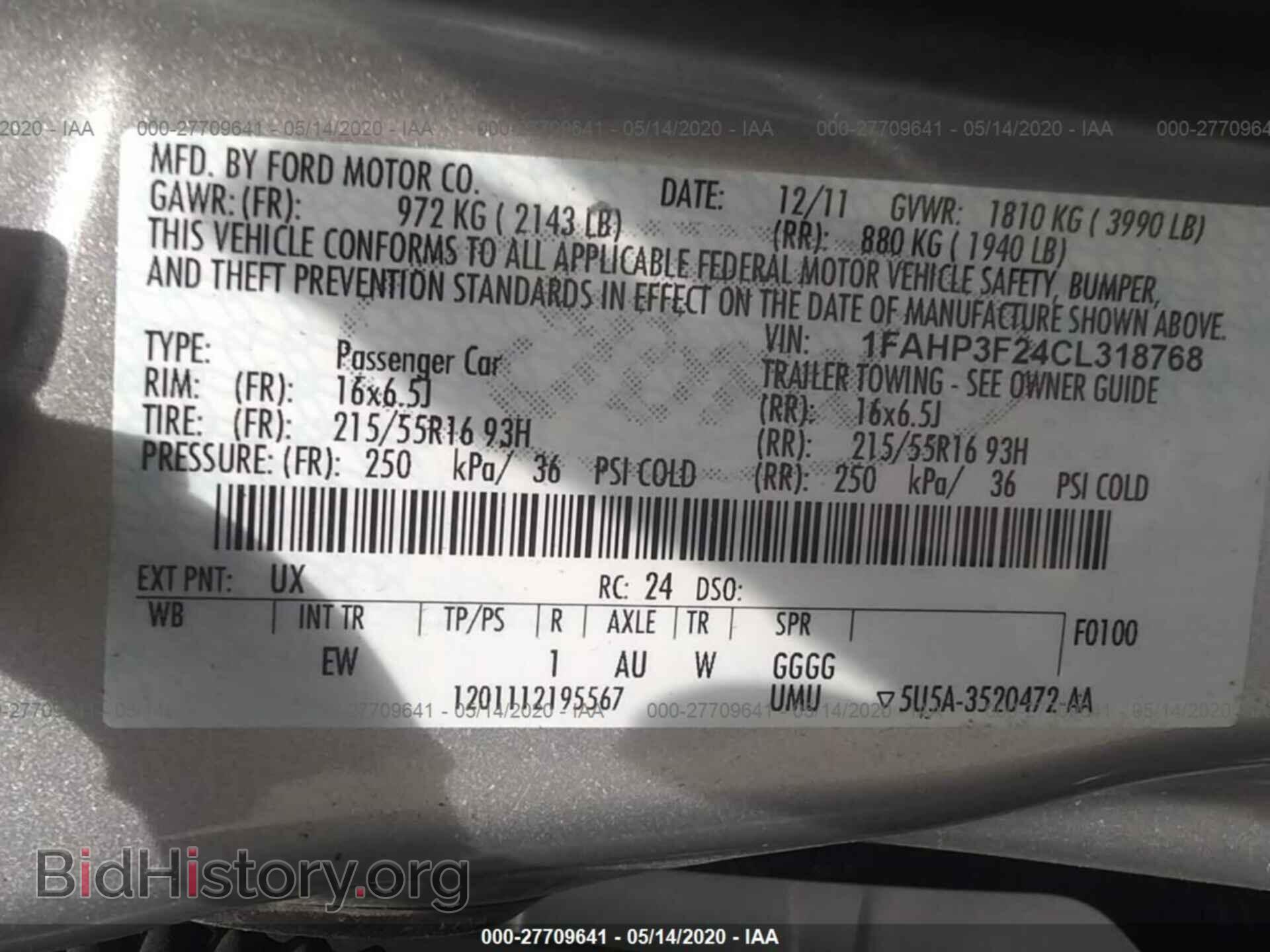 2012 FORD FOCUS - VIN: 1FAHP3F24CL318768 - Photo 9