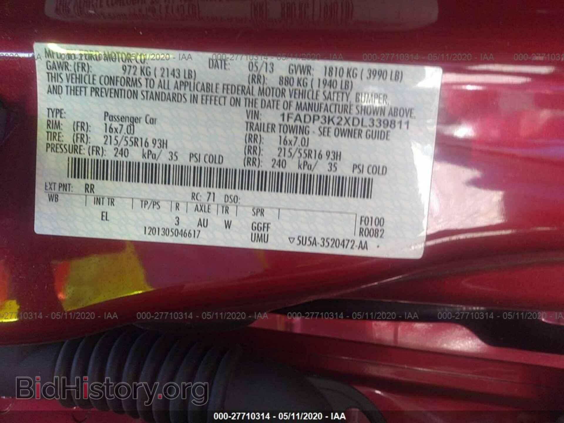 2013 FORD FOCUS - VIN: 1FADP3K2XDL339811 - Фото 9