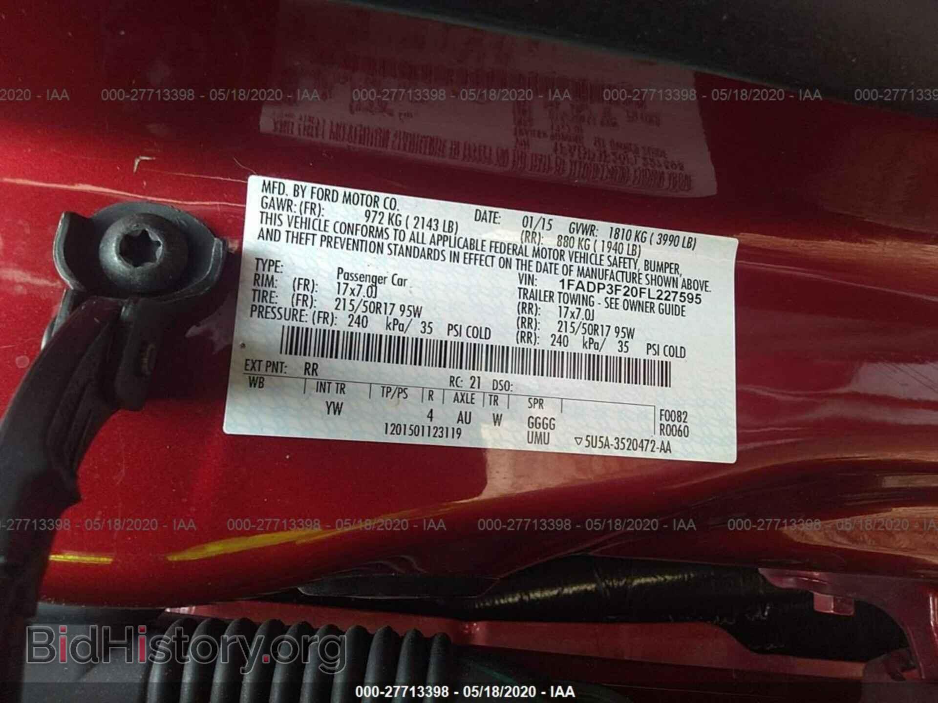 2015 FORD FOCUS - VIN: 1FADP3F20FL227595 - Фото 9