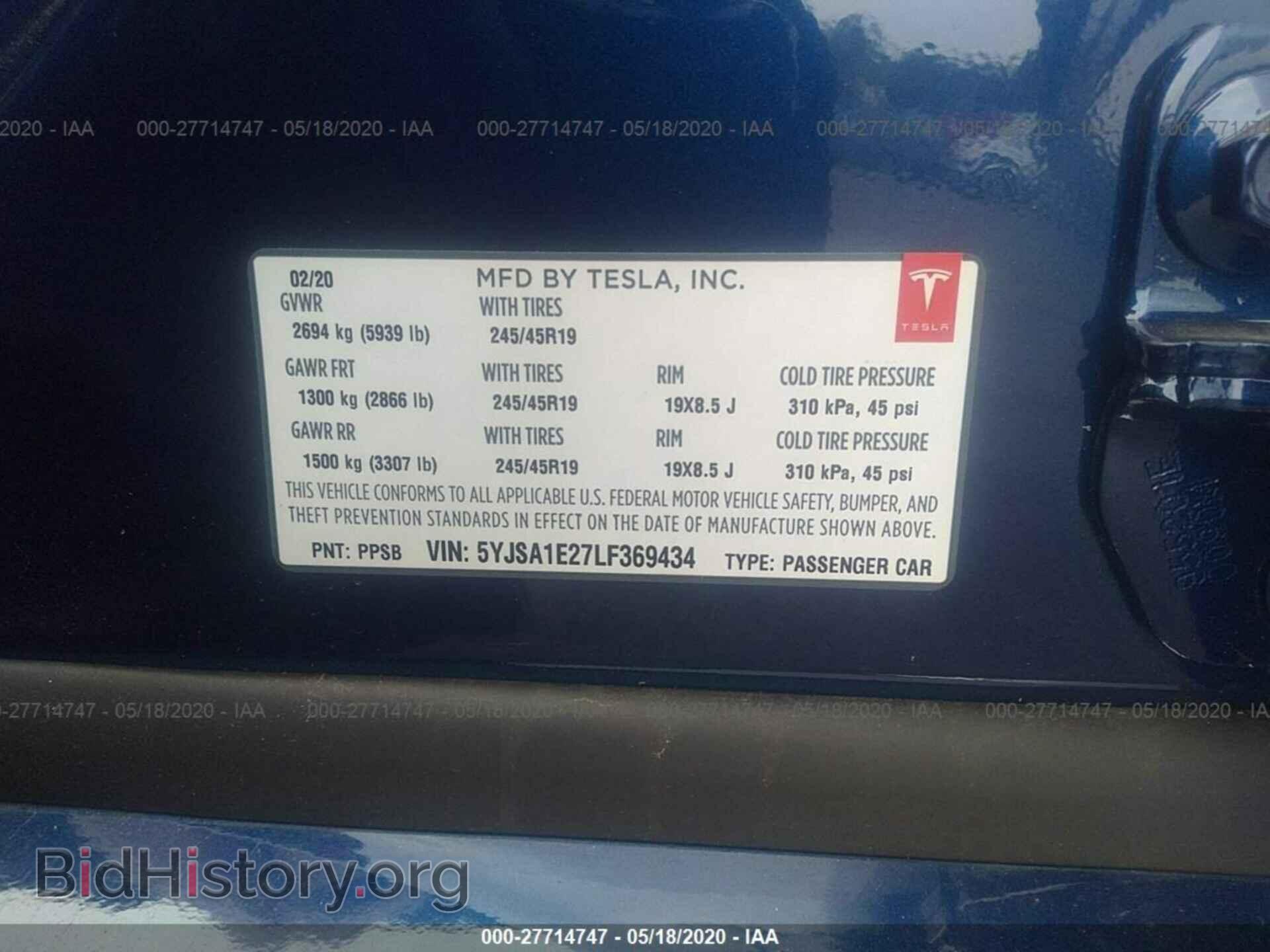 2020 TESLA MODEL S - VIN: 5YJSA1E27LF369434 - Photo 8