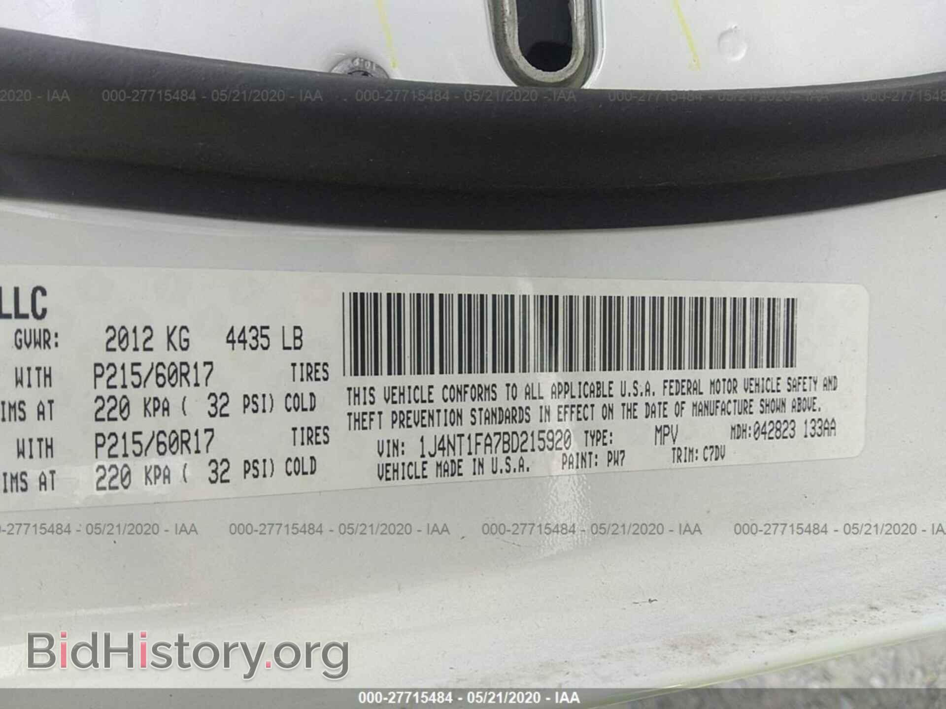 2011 JEEP COMPASS - VIN: 1J4NT1FA7BD215920 - Фото 9