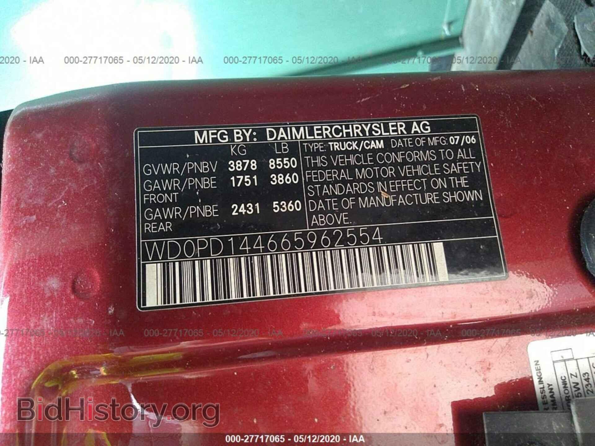 2006 DODGE SPRINTER - VIN: WD0PD144665962554 - Фото 9