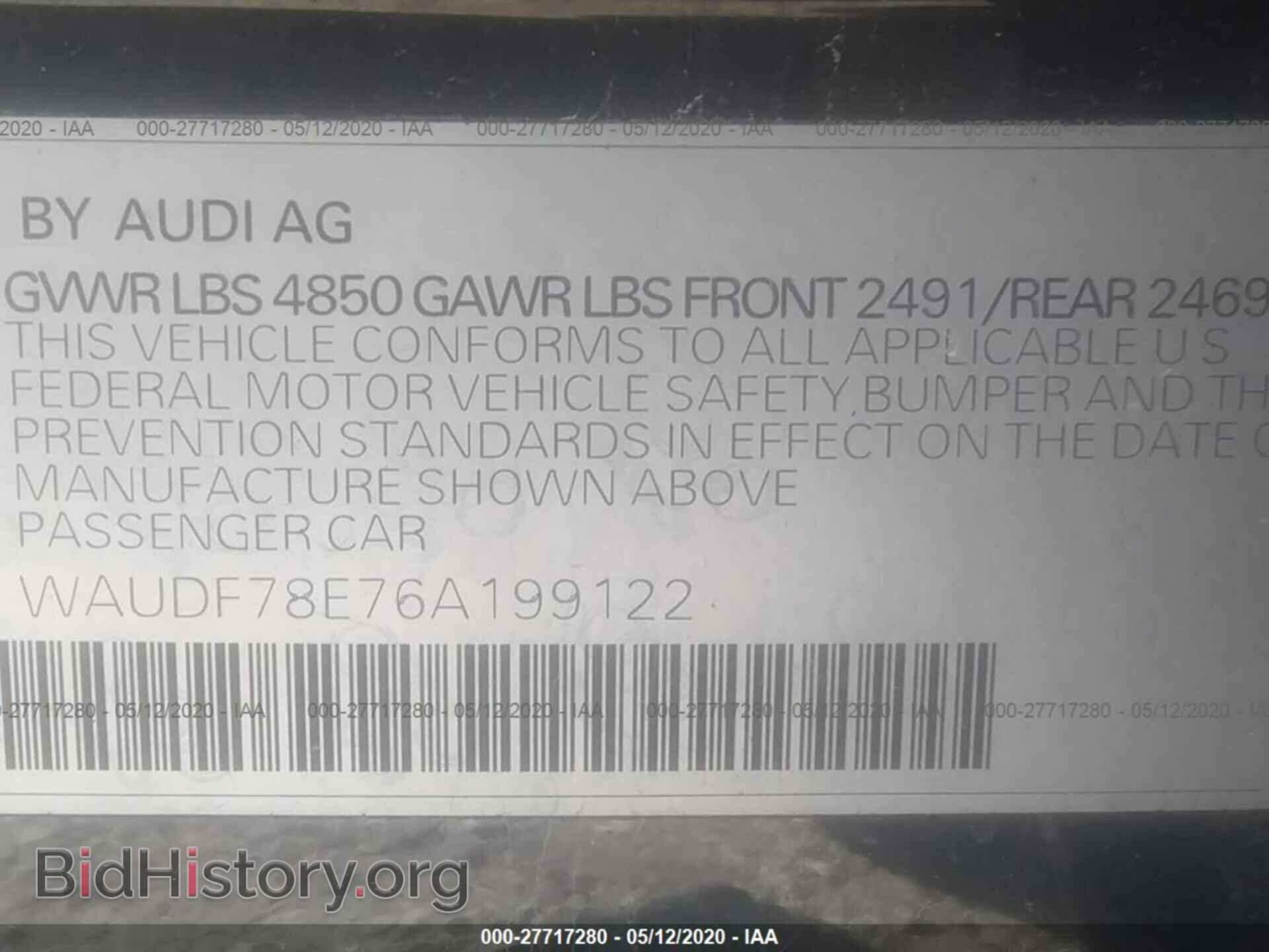 2006 AUDI A4 - VIN: WAUDF78E76A199122 - Фото 9