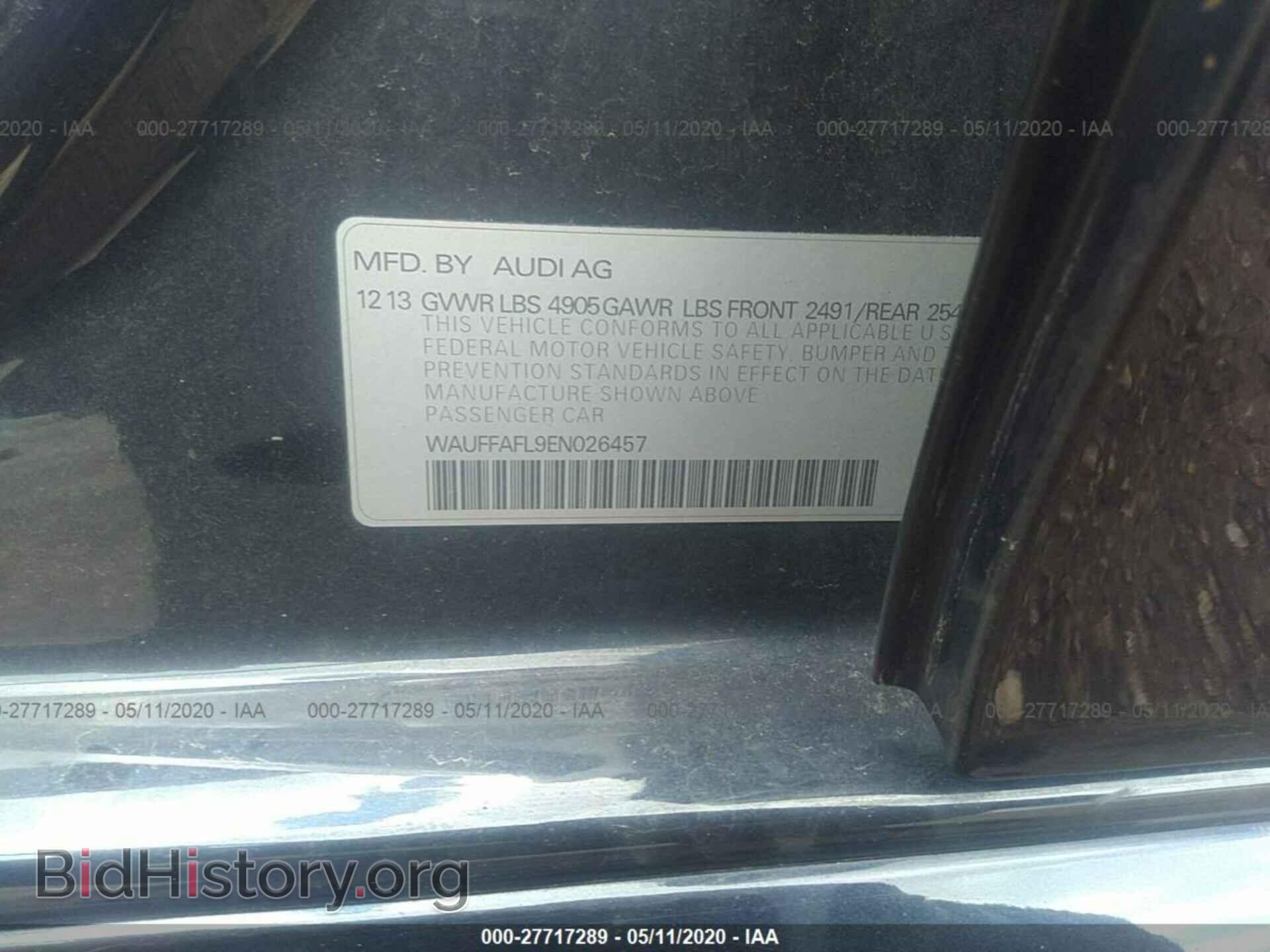 2014 AUDI A4 - VIN: WAUFFAFL9EN026457 - Фото 9