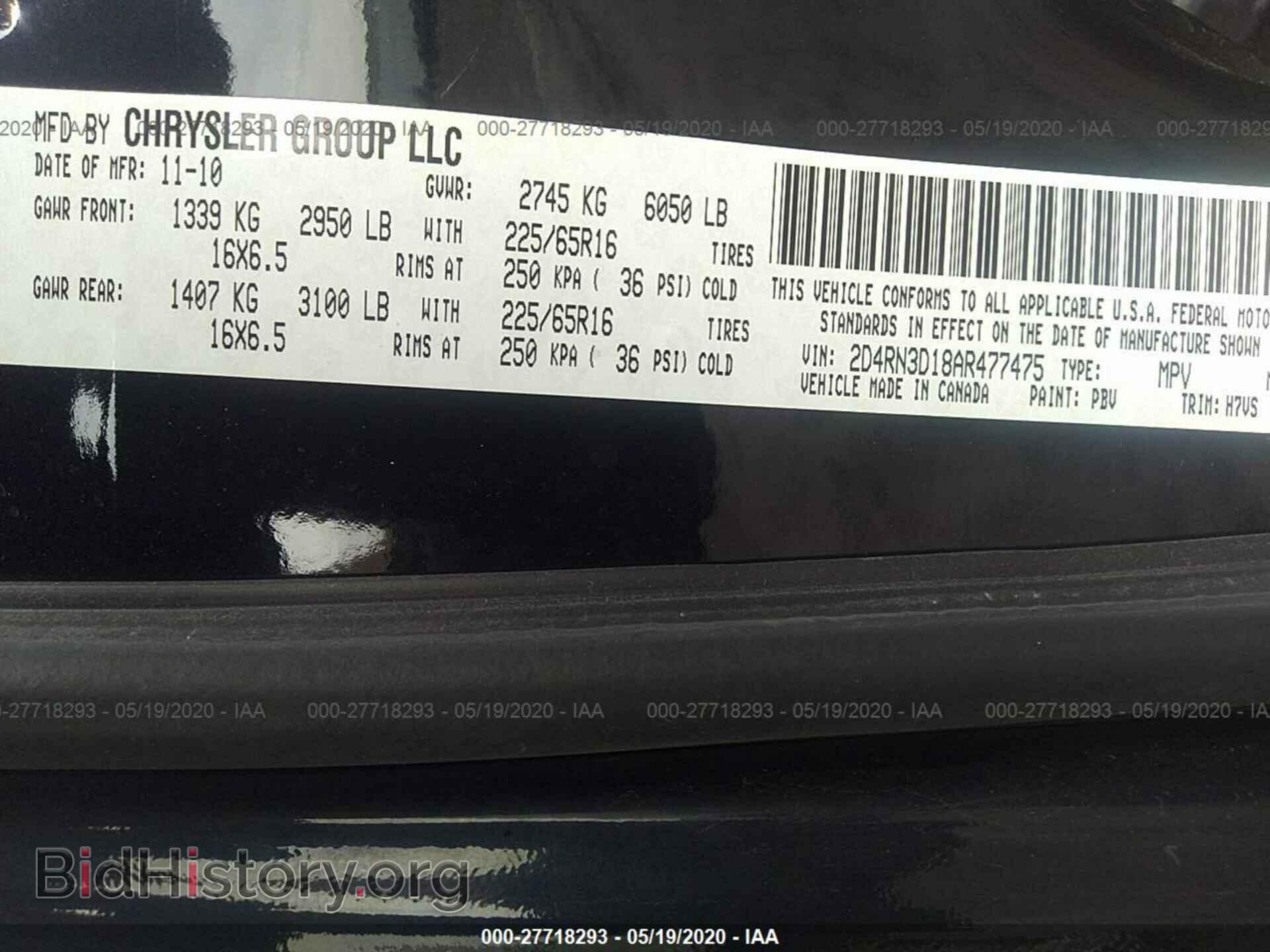 2010 DODGE GRAND CARAVAN - VIN: 2D4RN3D18AR477475 - Фото 9
