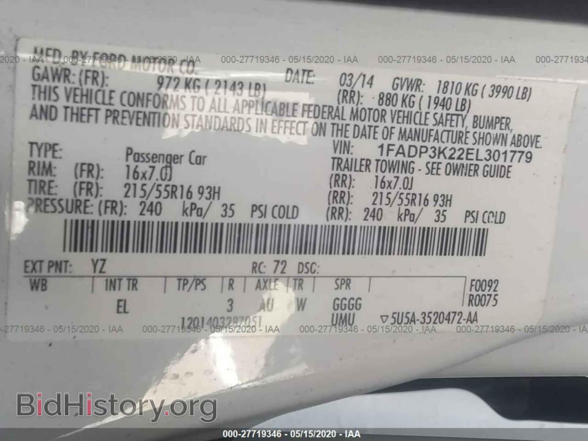 2014 FORD FOCUS - VIN: 1FADP3K22EL301779 - Photo 9