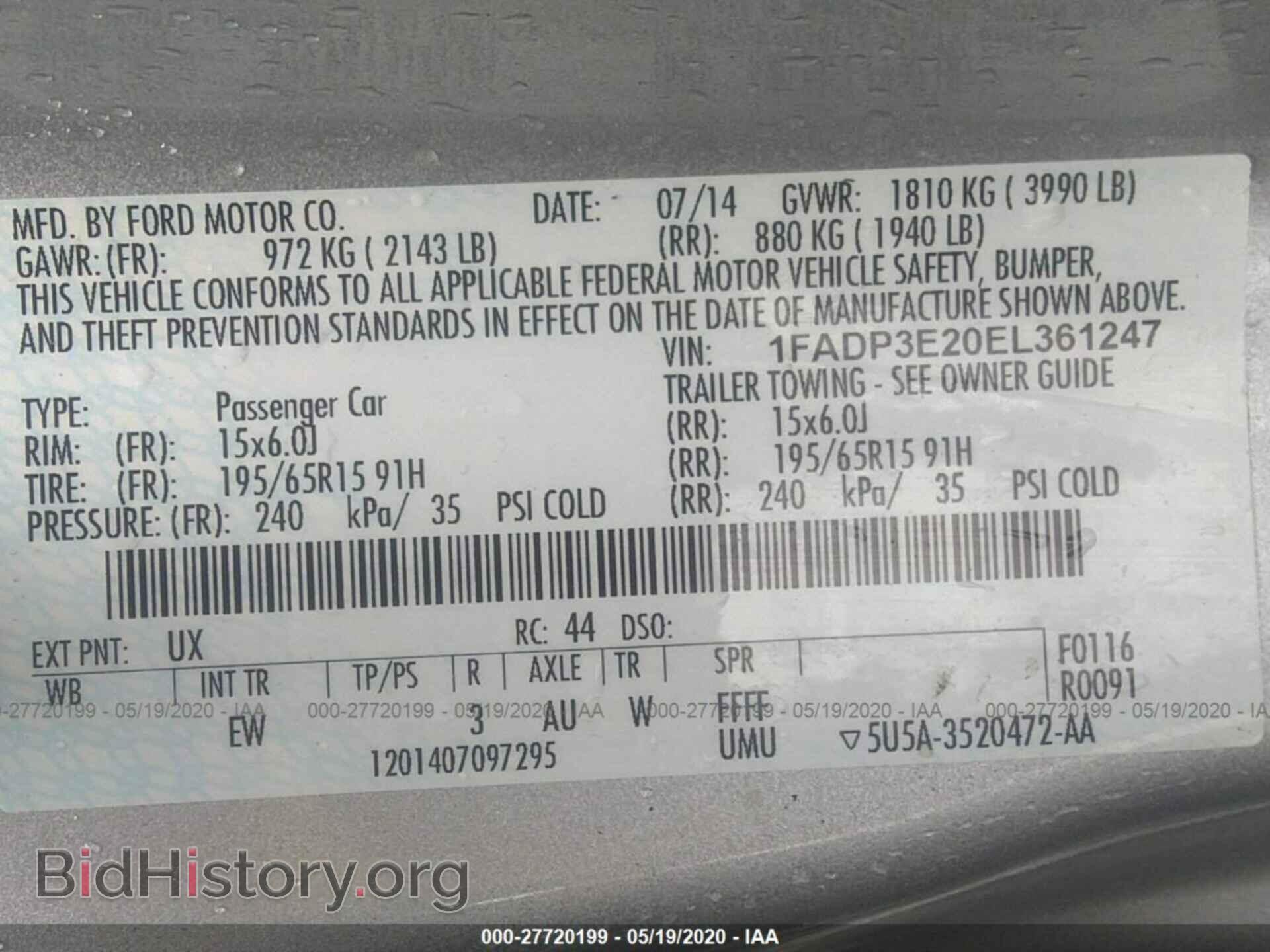 2014 FORD FOCUS - VIN: 1FADP3E20EL361247 - Photo 9