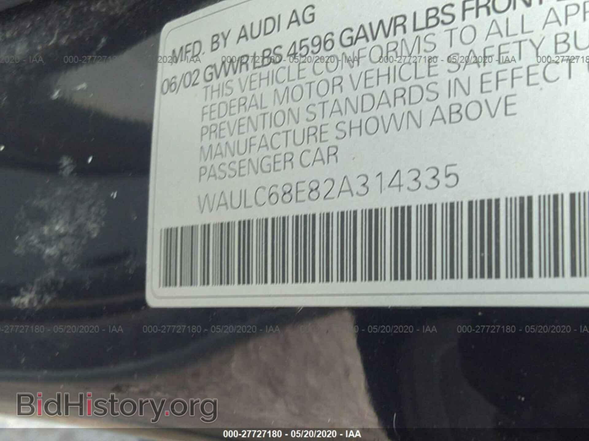 2002 AUDI A4 - VIN: WAULC68E82A314335 - Фото 9