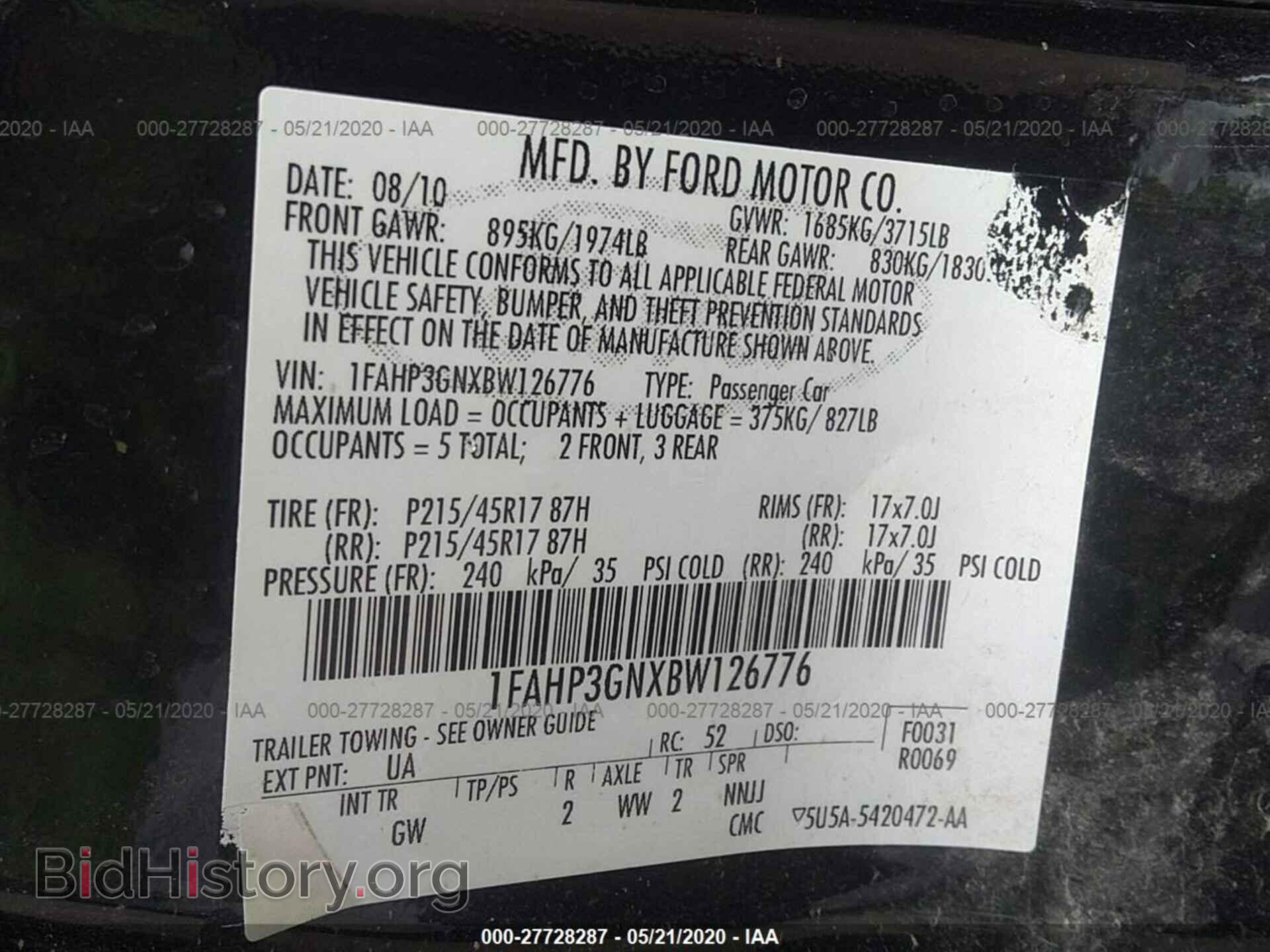 2011 FORD FOCUS - VIN: 1FAHP3GNXBW126776 - Фото 9