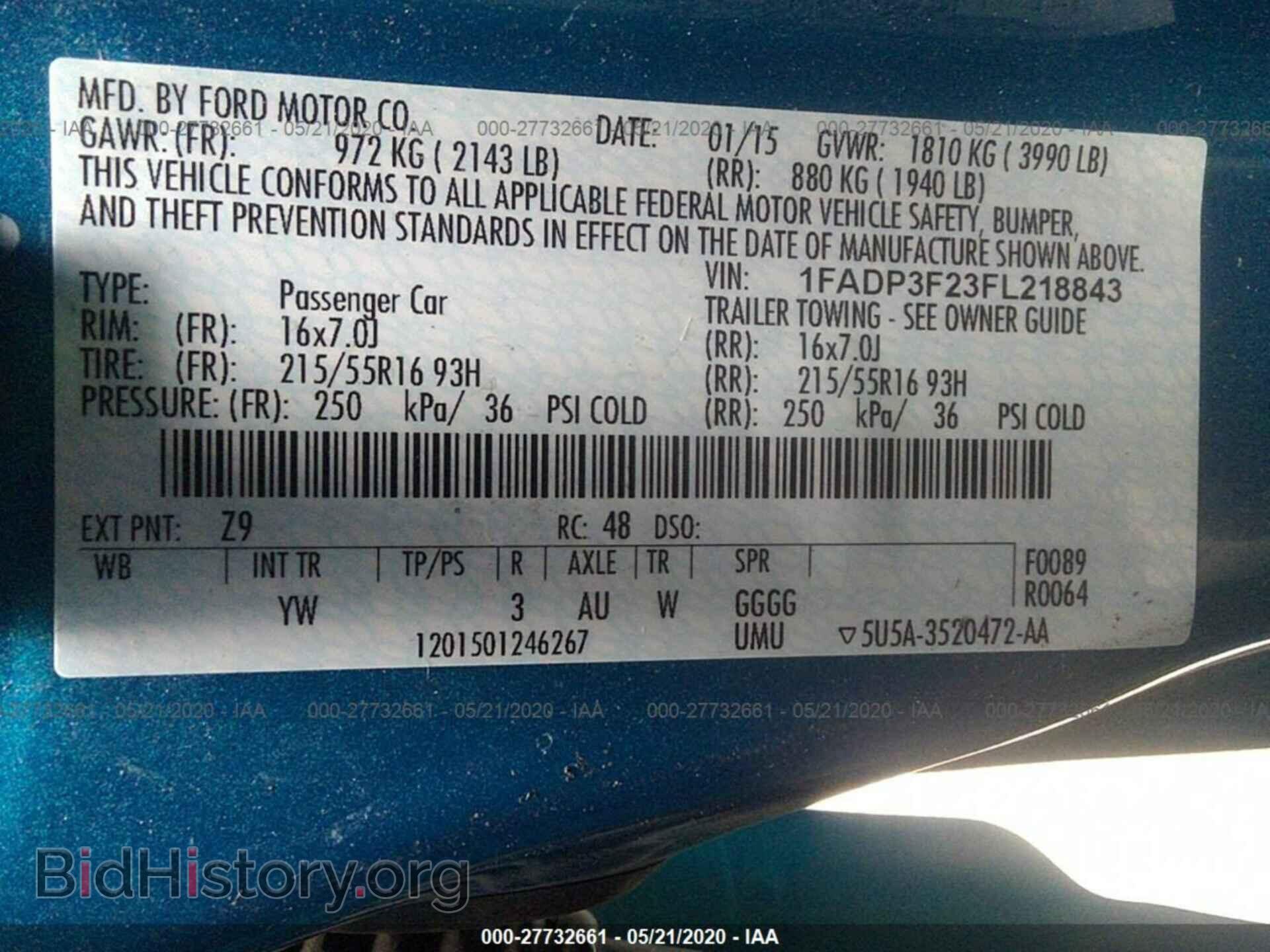 2015 FORD FOCUS - VIN: 1FADP3F23FL218843 - Photo 9