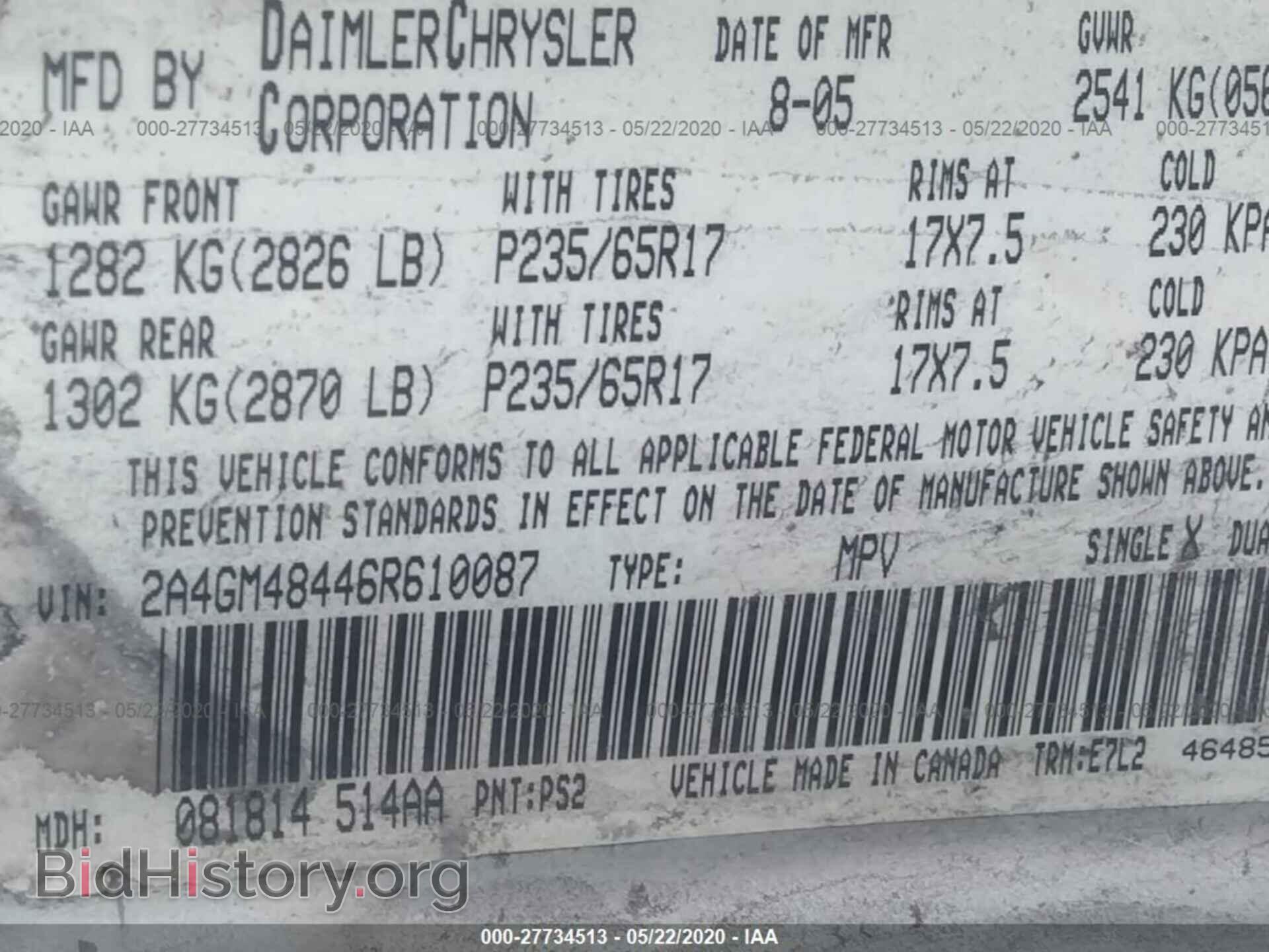 2006 CHRYSLER PACIFICA - VIN: 2A4GM48446R610087 - Photo 9