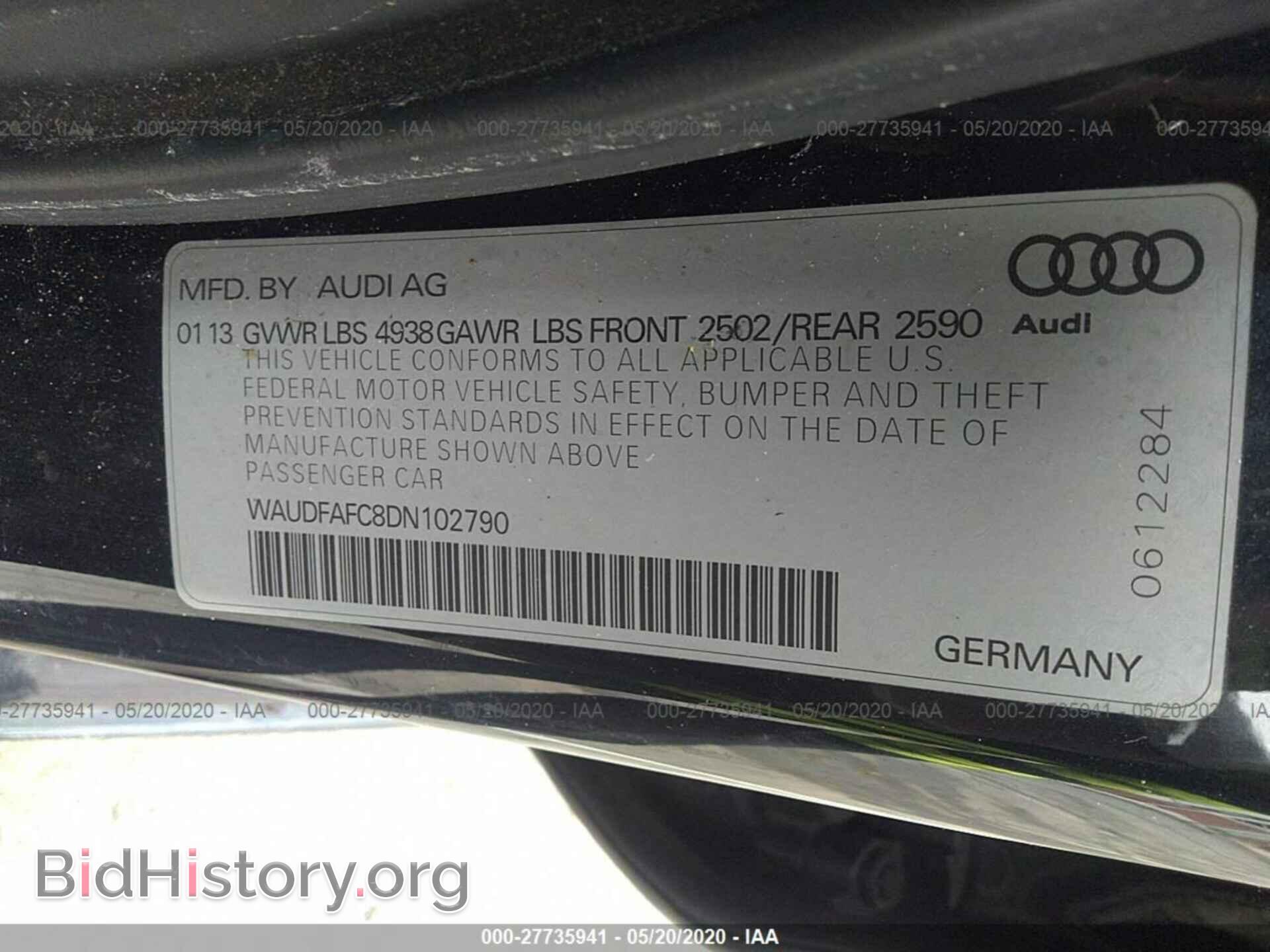 2013 AUDI A6 - VIN: WAUDFAFC8DN102790 - Фото 9