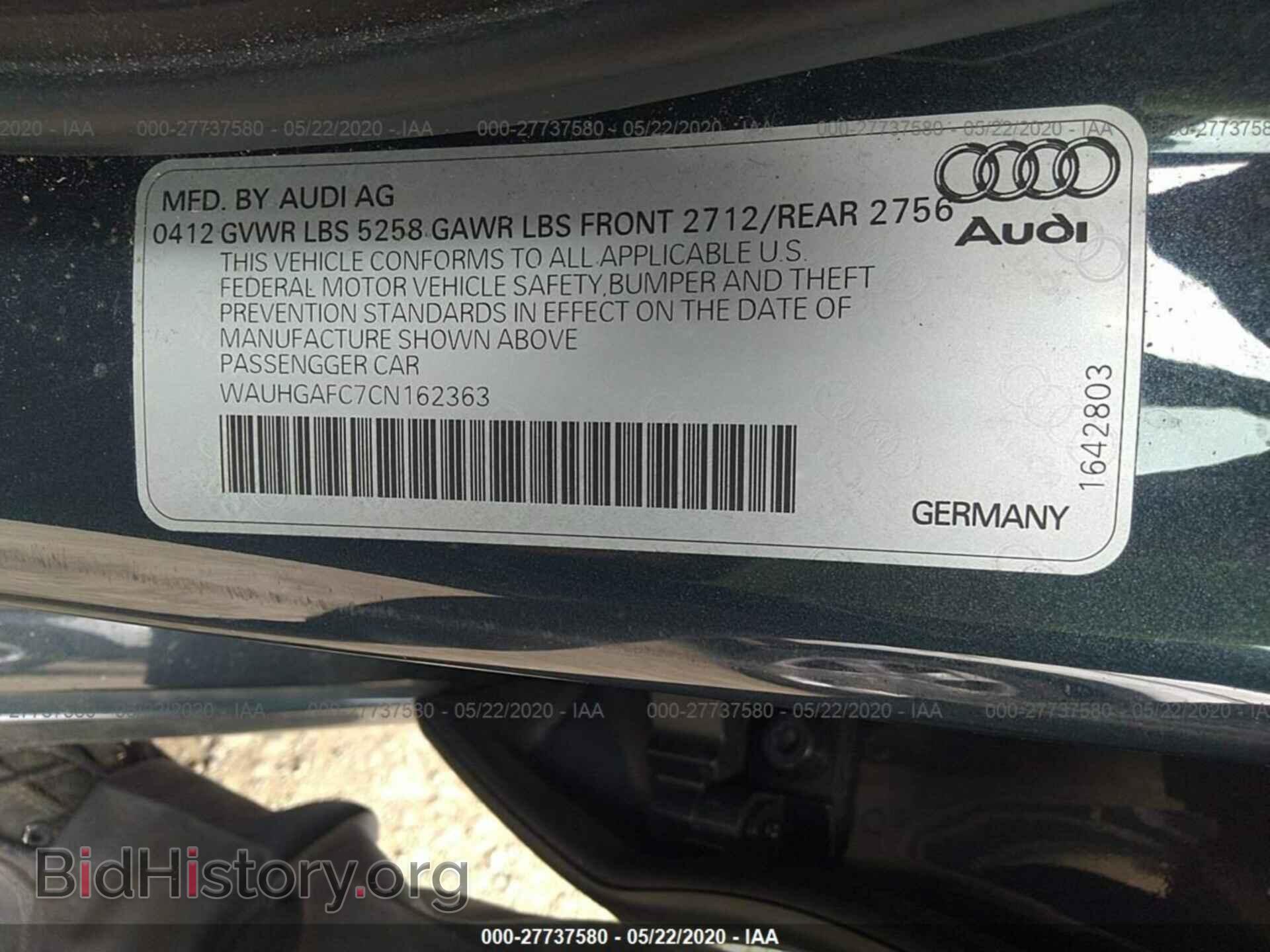 2012 AUDI A6 - VIN: WAUHGAFC7CN162363 - Фото 9