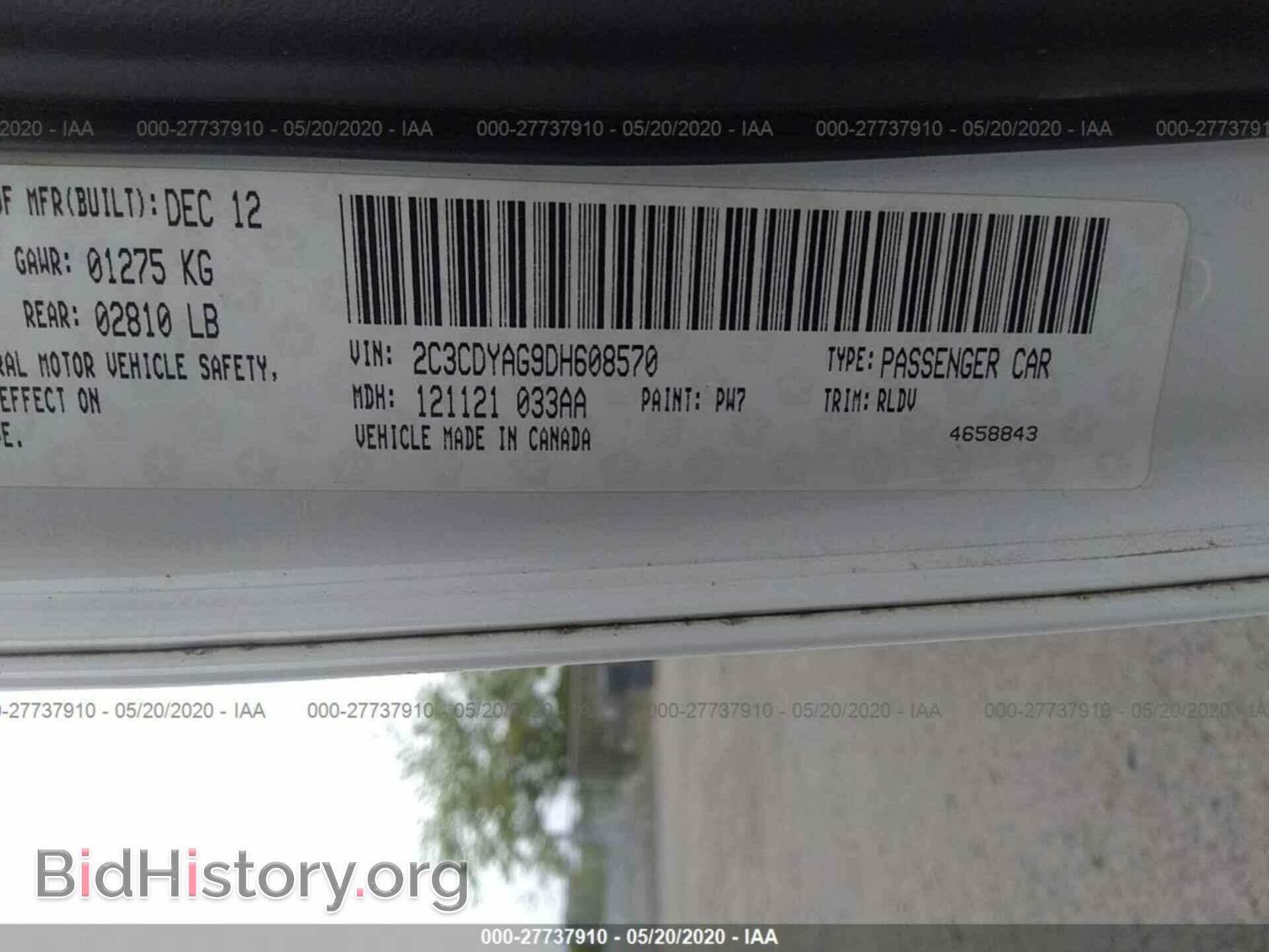 2013 DODGE CHALLENGER - VIN: 2C3CDYAG9DH608570 - Photo 9