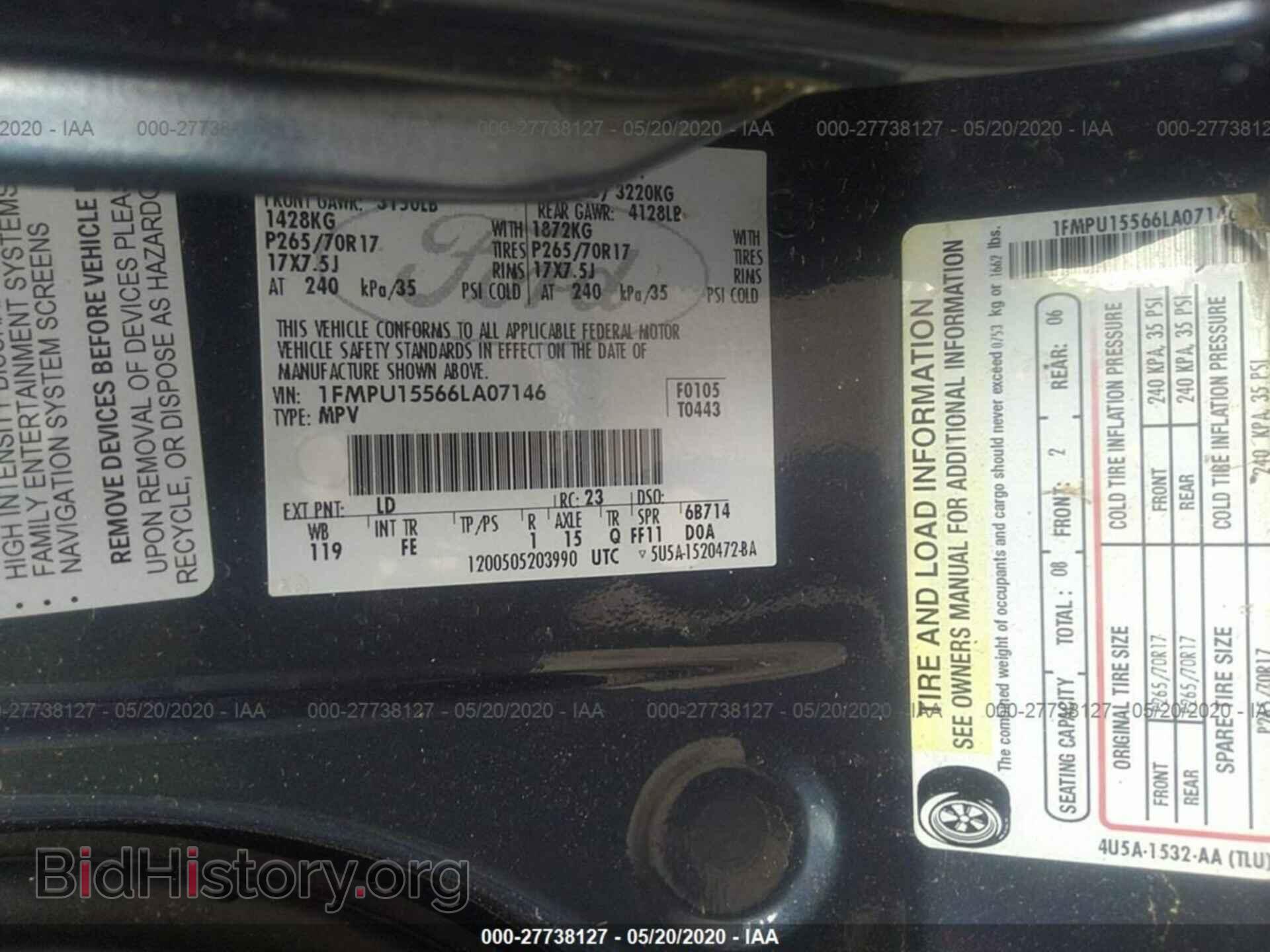2006 FORD EXPEDITION - VIN: 1FMPU15566LA07146 - Фото 9