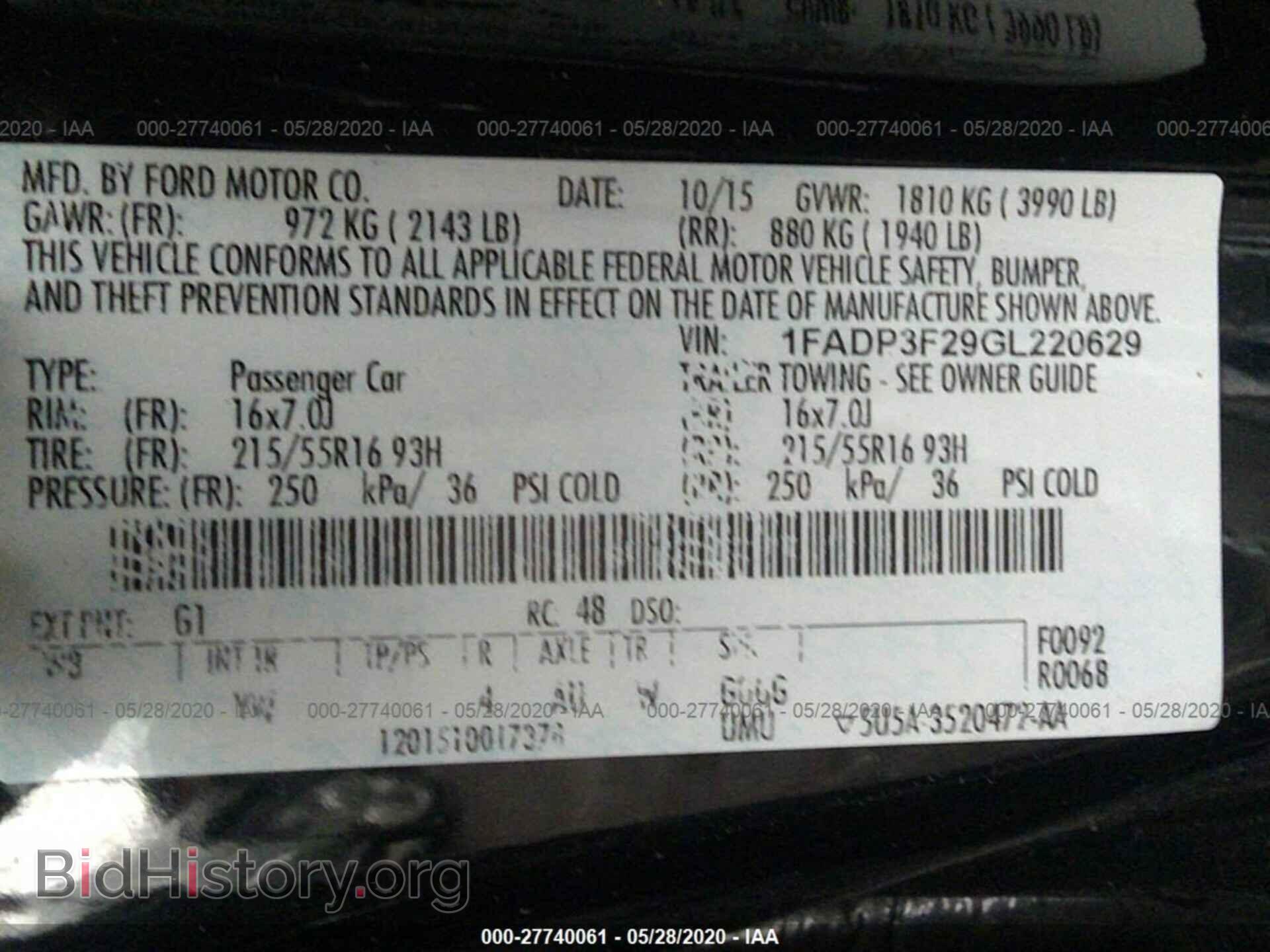 2016 FORD FOCUS - VIN: 1FADP3F29GL220629 - Фото 9