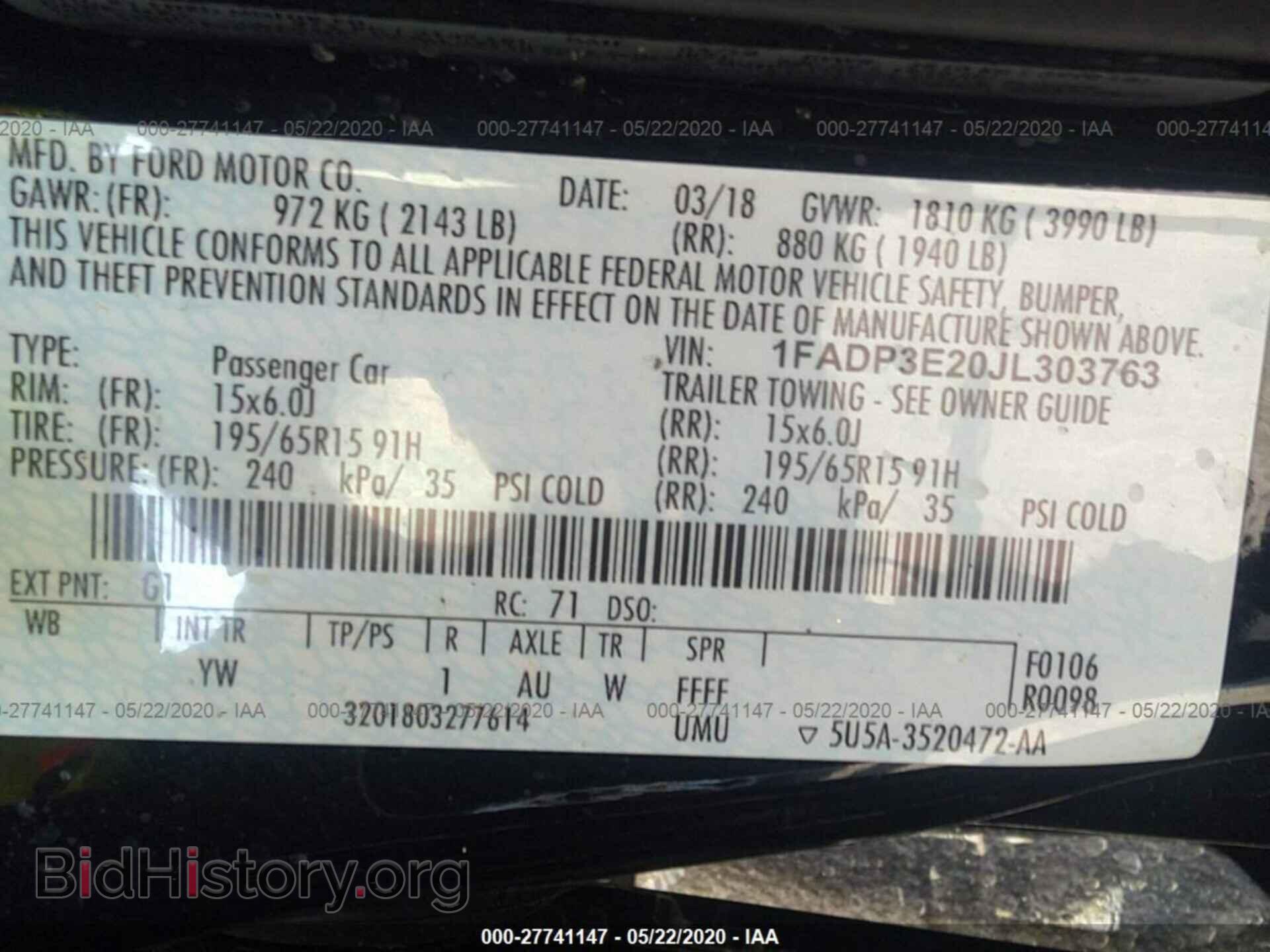 2018 FORD FOCUS - VIN: 1FADP3E20JL303763 - Фото 9