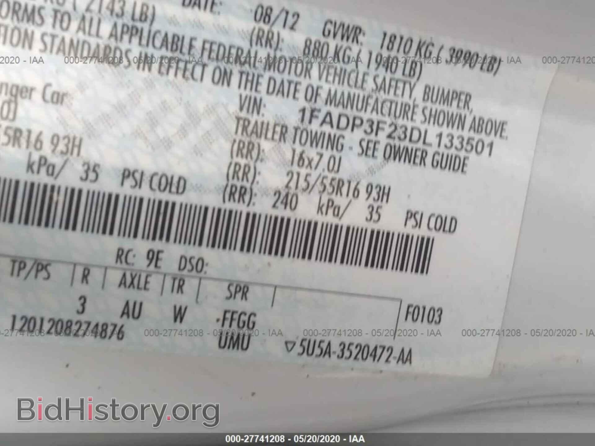 2013 FORD FOCUS - VIN: 1FADP3F23DL133501 - Photo 9